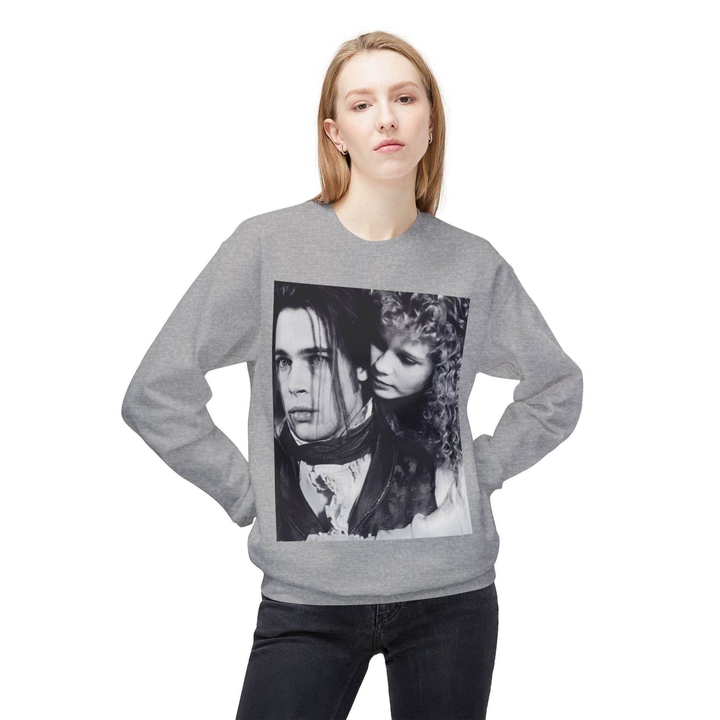 Vampire Romance Fleece Crewneck Sweatshirt, Cozy Sweatshirt, Gothic Fashion, Unisex Gift, Movie Lover Apparel, Halloween Outfit - IntuitiveEncBoutique