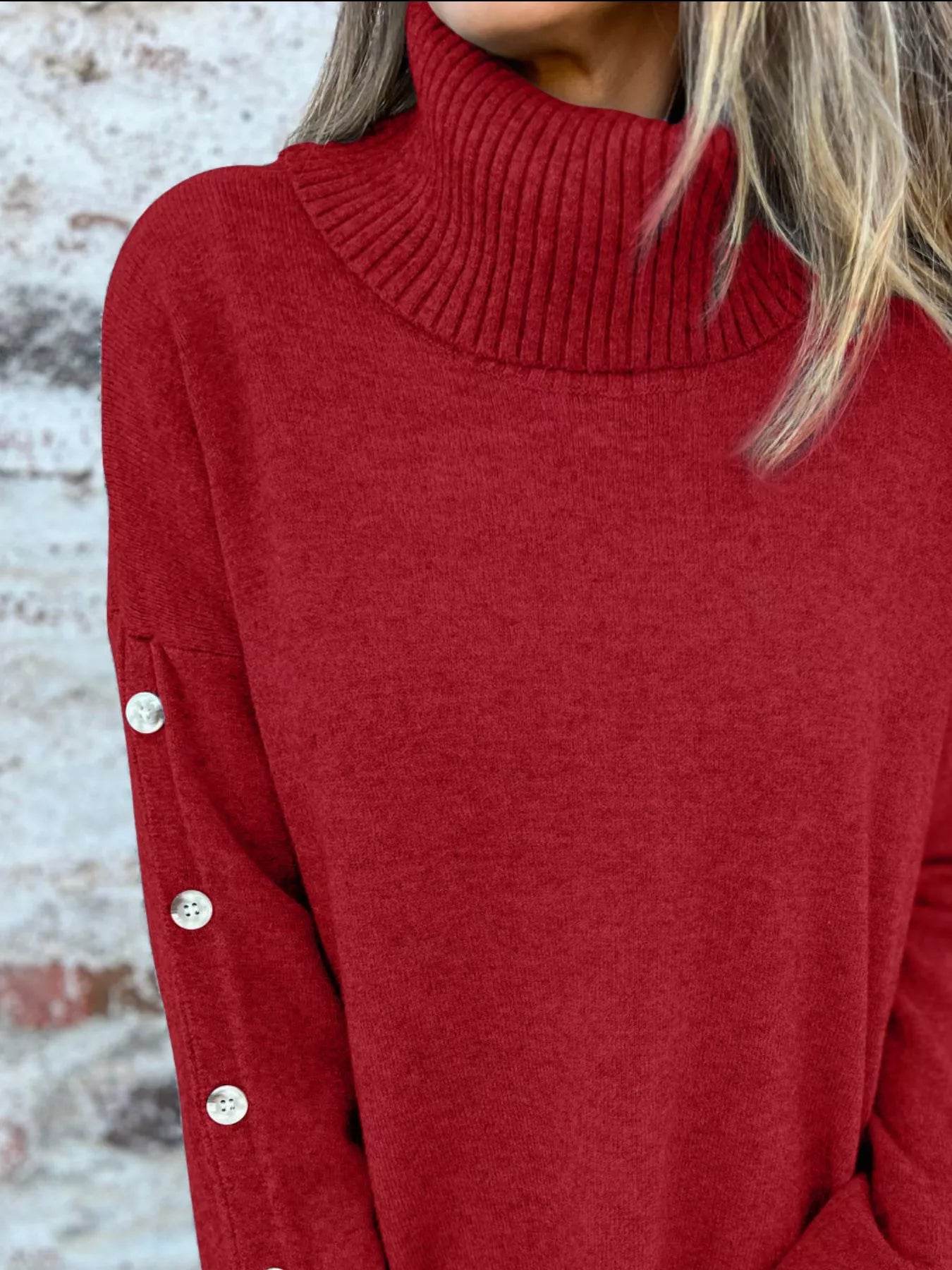 Full Size Turtleneck Long Sleeve Sweater Plus Size - IntuitiveEncBoutique