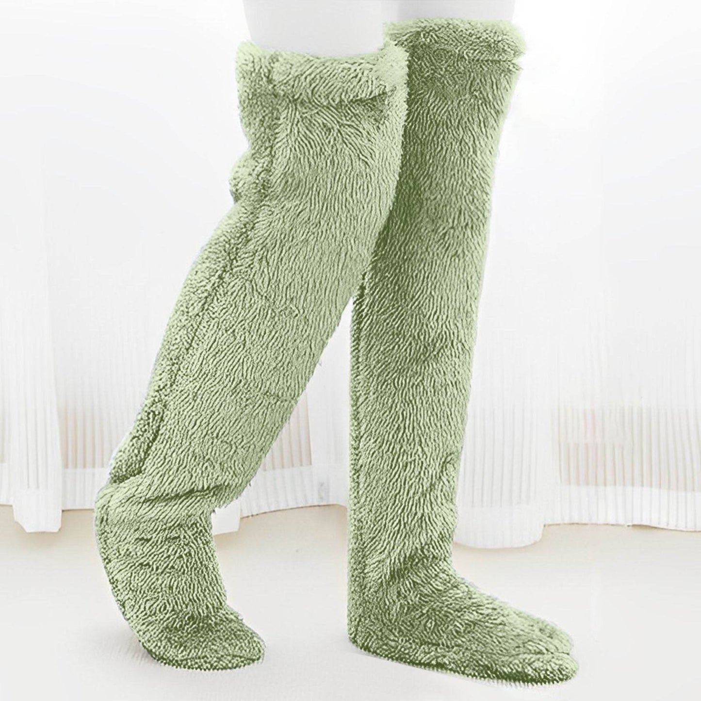 Thick leg warmers, knee pads, warm plush pants, long leg exposed socks - IntuitiveEncBoutique