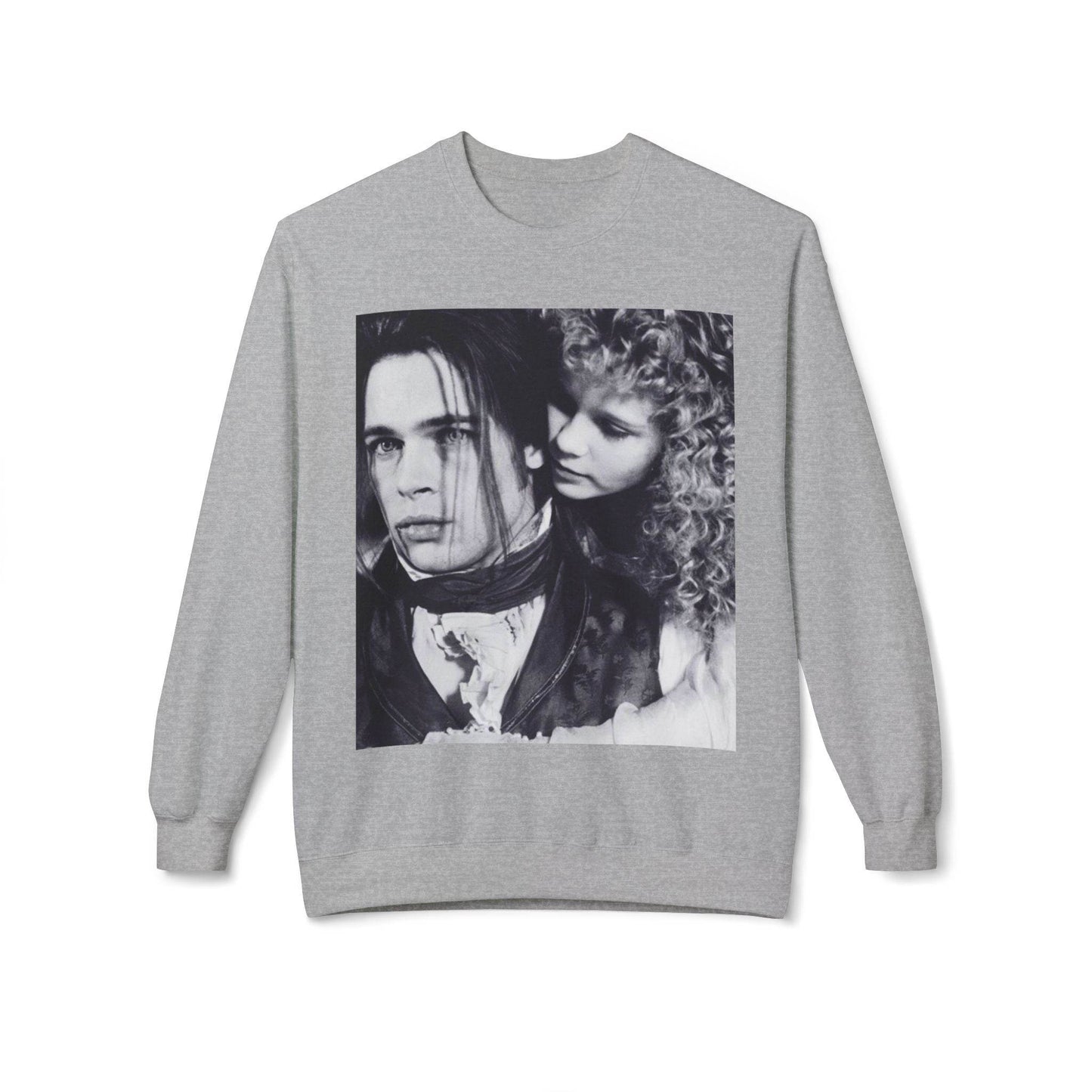 Vampire Romance Fleece Crewneck Sweatshirt, Cozy Sweatshirt, Gothic Fashion, Unisex Gift, Movie Lover Apparel, Halloween Outfit - IntuitiveEncBoutique