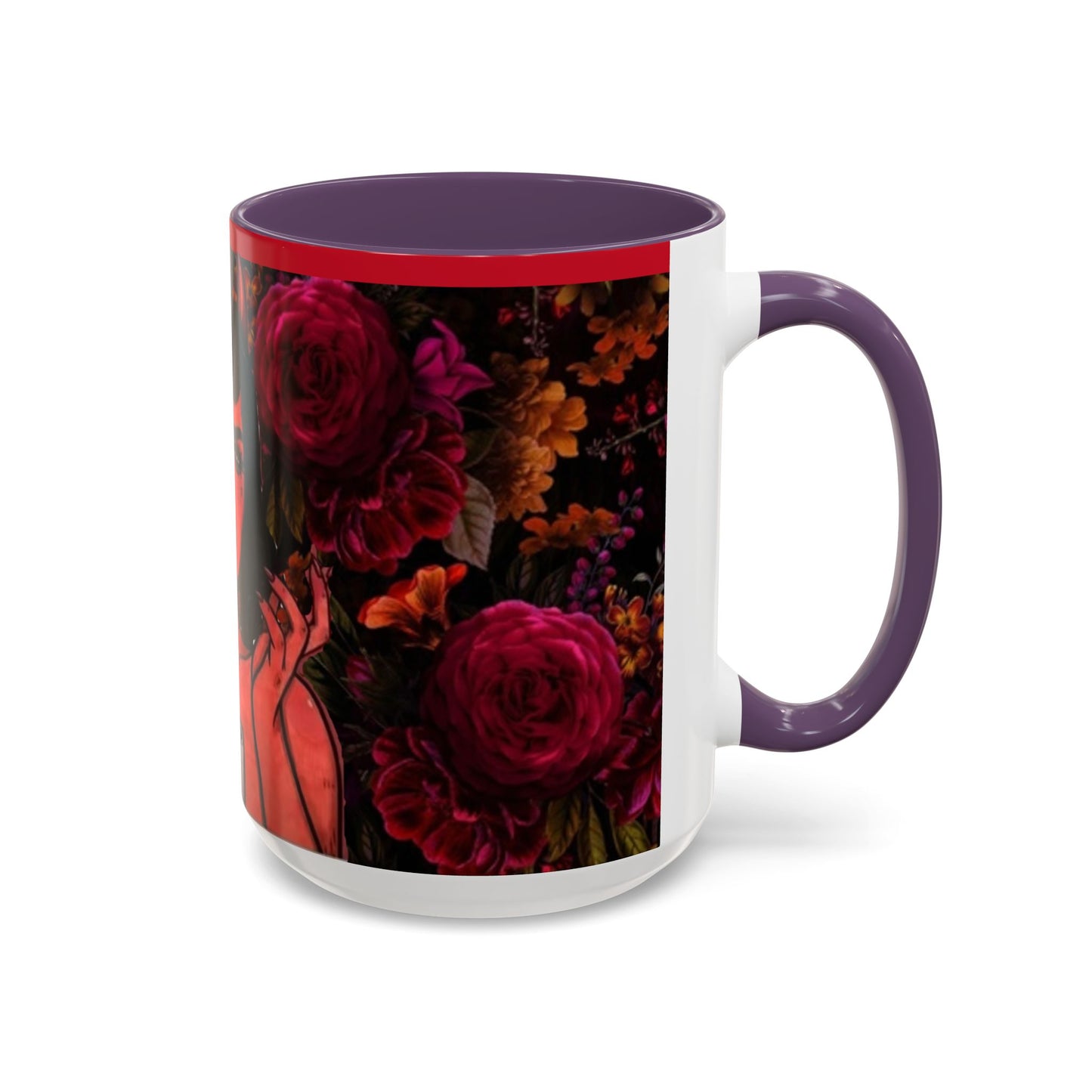 Gothic Floral Accent Coffee Mug - Perfect for Coffee Lovers, Gift for Birthdays, Drama Queen Decor, Unique Art Mug