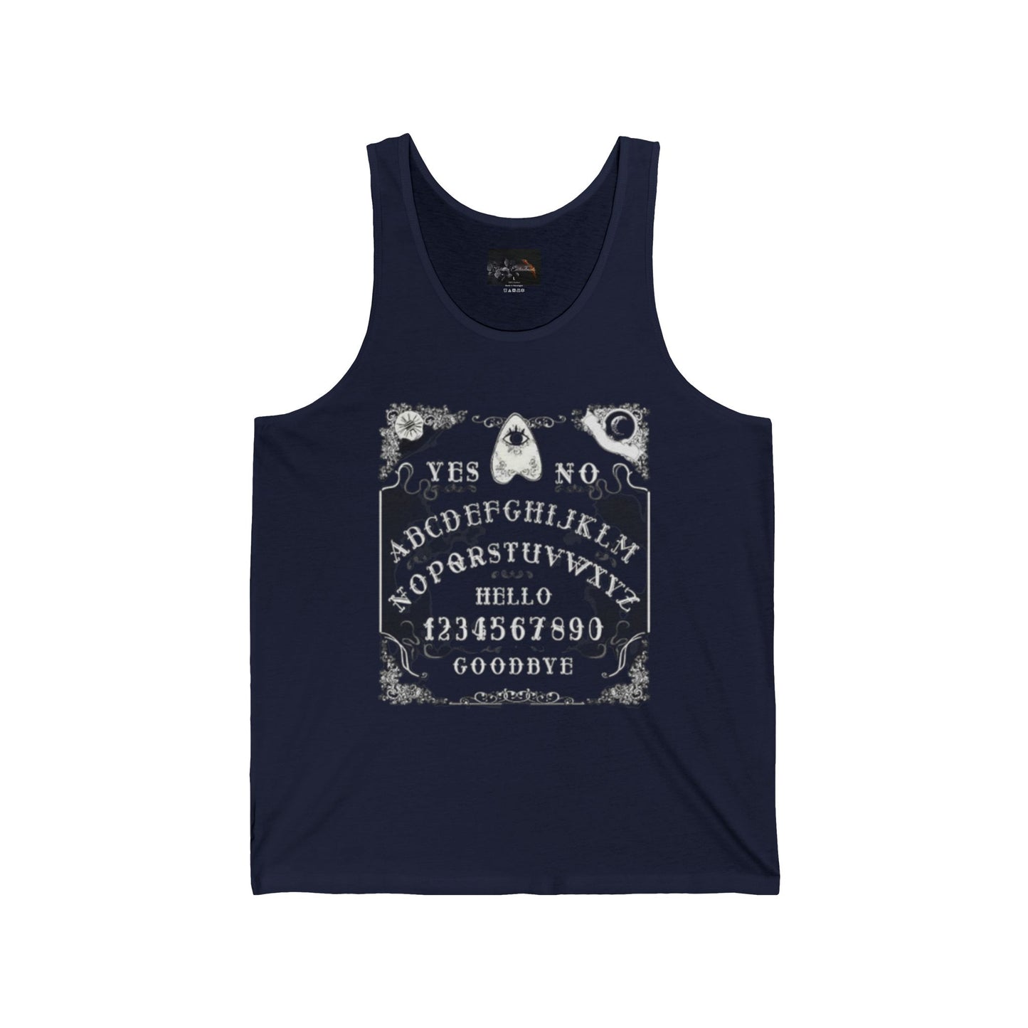 Spooky Ouija Board Tank, Unisex Jersey Tank Top, Halloween Shirt, Gothic Gift, Witchy Apparel, Summer Vibes, Festival Wear