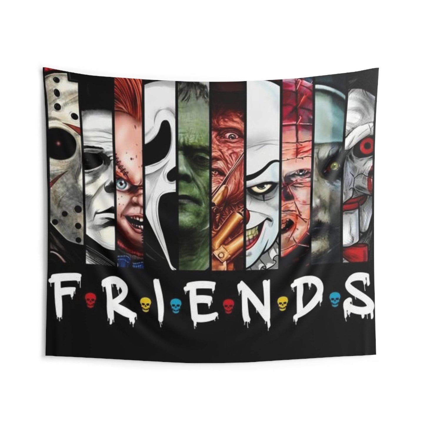 Horror Movie Friends Wall Tapestry, Cozy Room Décor - IntuitiveEncBoutique