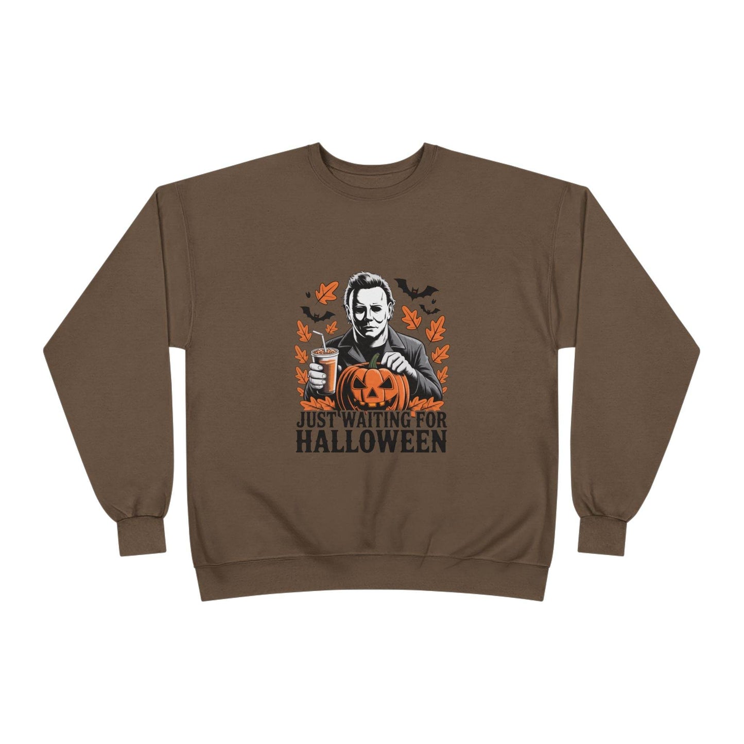 Halloween Sweatshirt - Just Waiting for Halloween | Unisex Crewneck Pullover, Fall Fashion, Halloween Gift, Cozy Sweater, Eco-Friendly Wear - IntuitiveEncBoutique