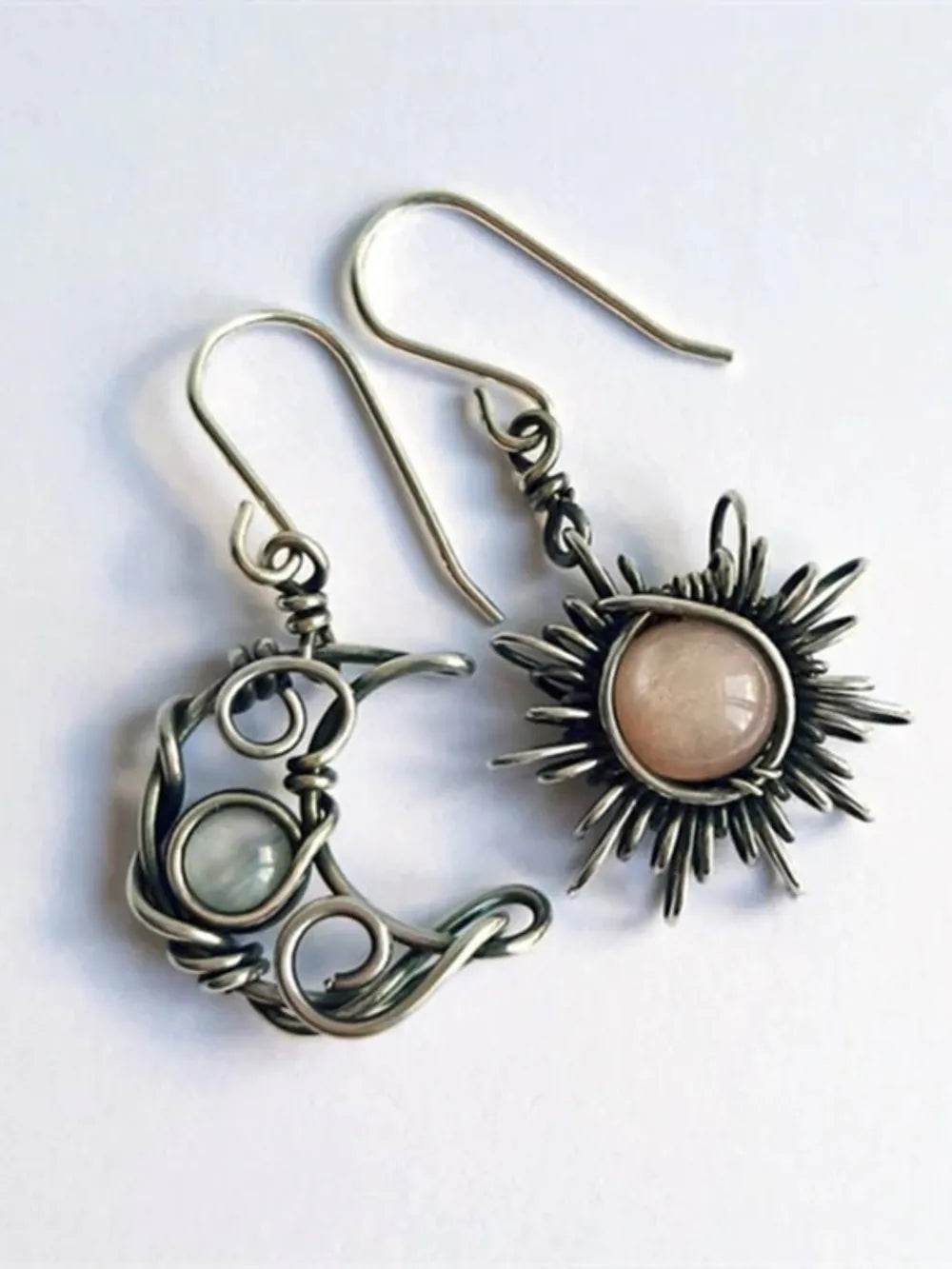Alloy Moon & Sun Dangle Earrings - IntuitiveEncBoutique