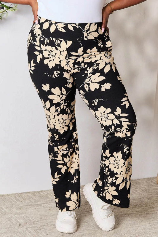 Heimish Full Size High Waist Floral Flare Pants - IntuitiveEncBoutique