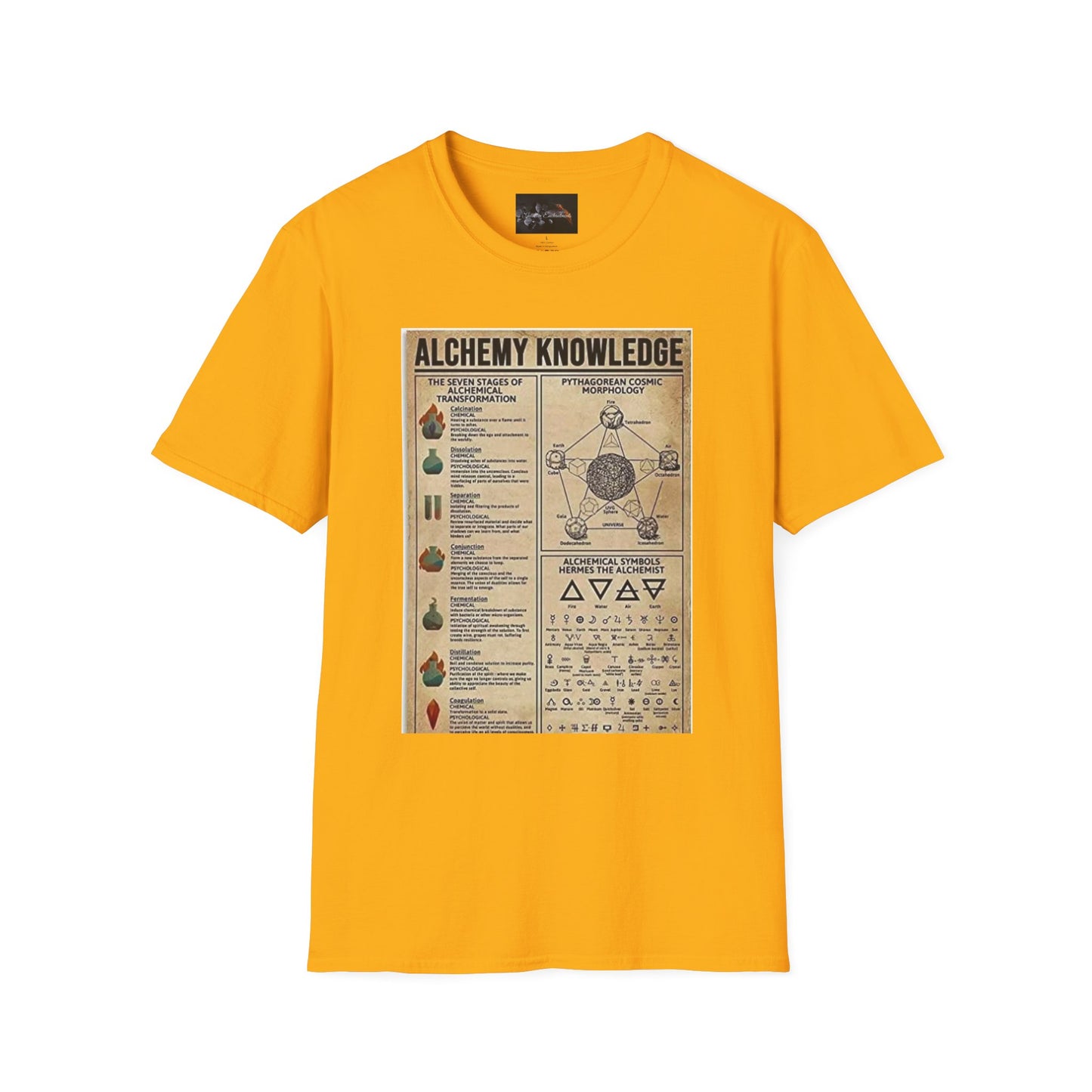 Alchemy Knowledge Unisex T-Shirt, Vintage-style Graphic Tee, Gift for Historians, Science Lovers, Unique Learning Shirt, Educational Apparel