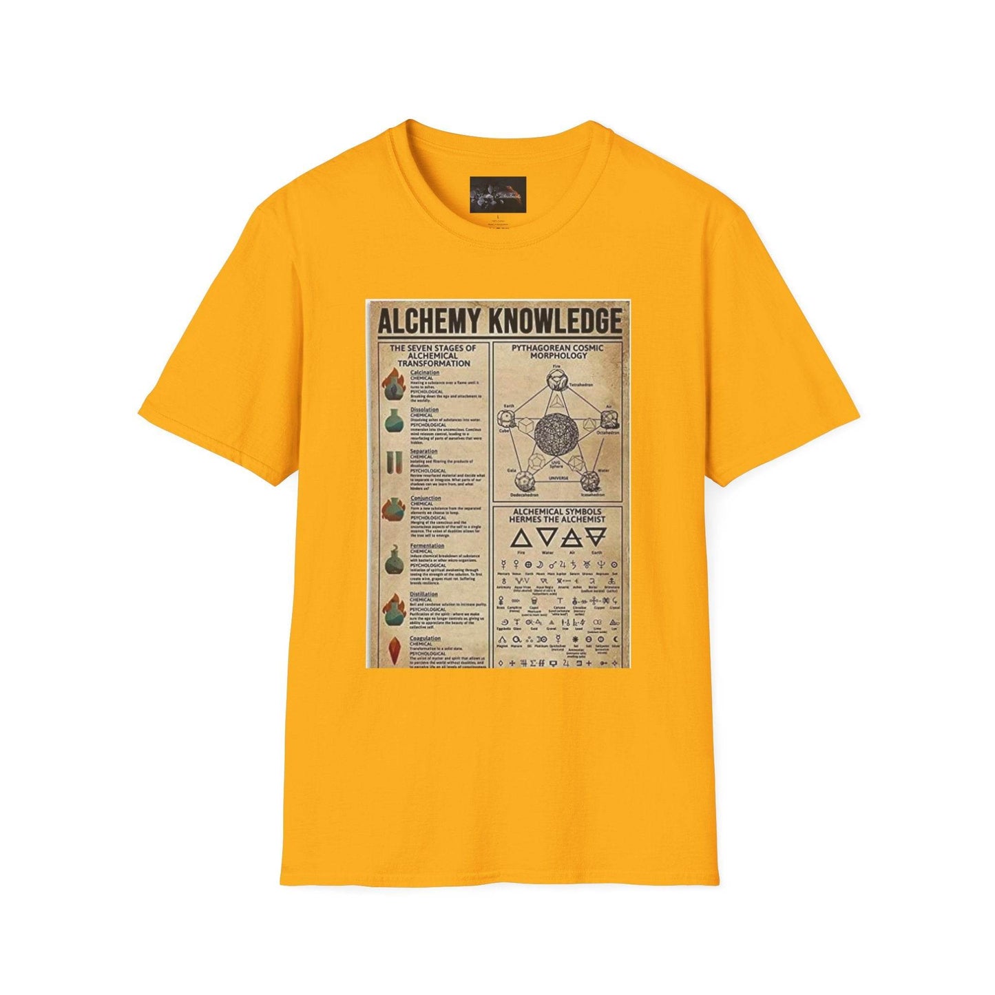 Alchemy Knowledge Unisex T-Shirt, Vintage-style Graphic Tee, Gift for Historians, Science Lovers, Unique Learning Shirt, Educational Apparel - IntuitiveEncBoutique