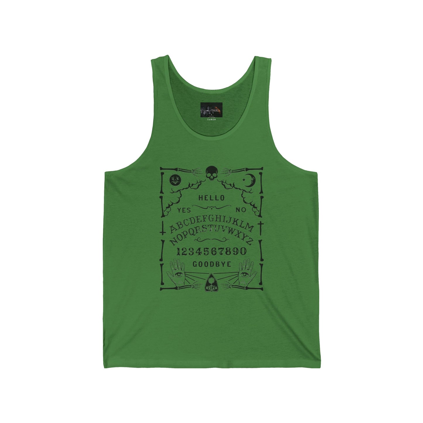 Spooky Ouija Board Tank, Unisex Jersey Tank Top, Halloween Shirt, Gothic Gift, Witchy Apparel, Summer Vibes, Festival Wear