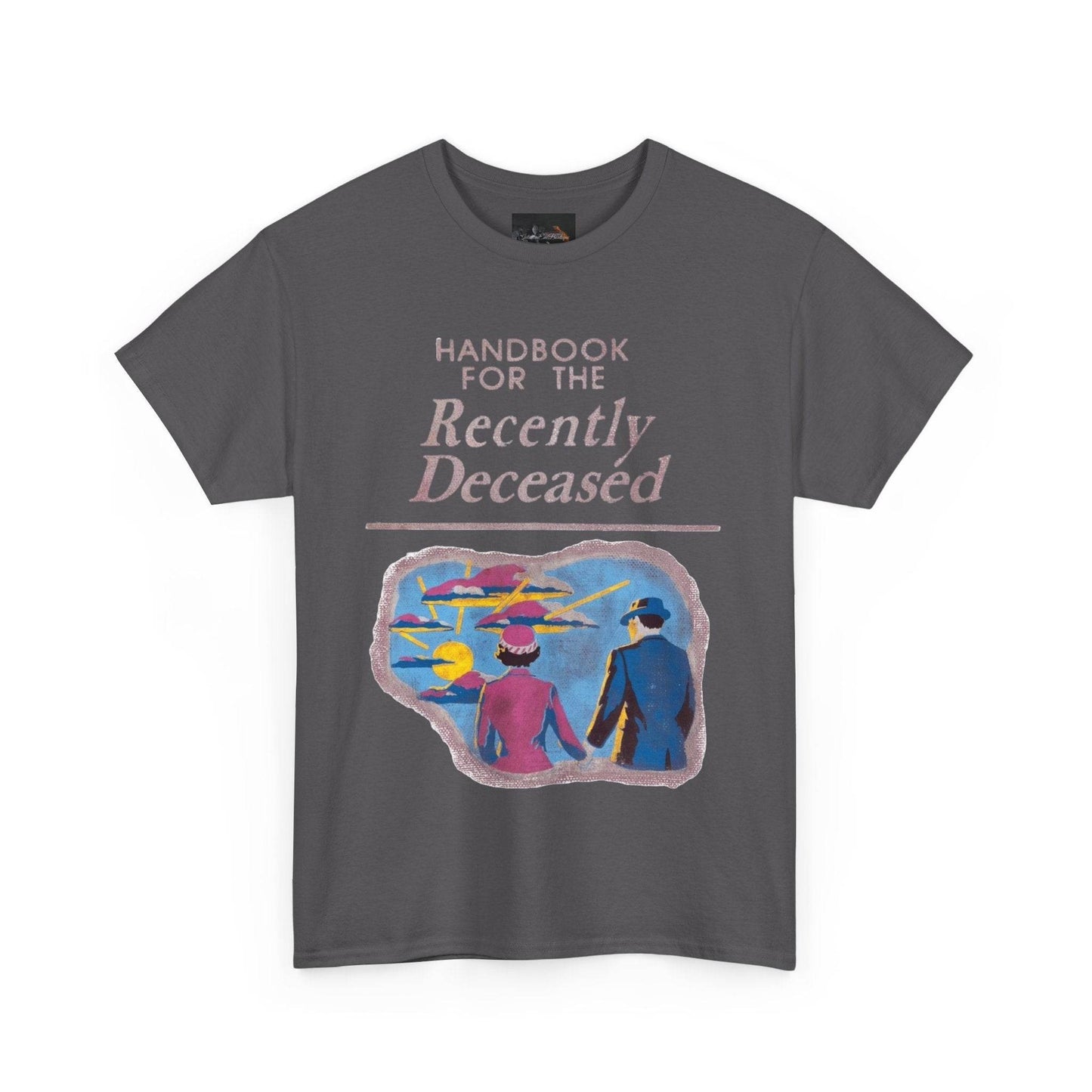 Vintage-Inspired Unisex Tee, Handbook for the Recently Deceased Shirt, Cool Graphic Tee, Unique Gift for Death Awareness, Halloween Costume - IntuitiveEncBoutique