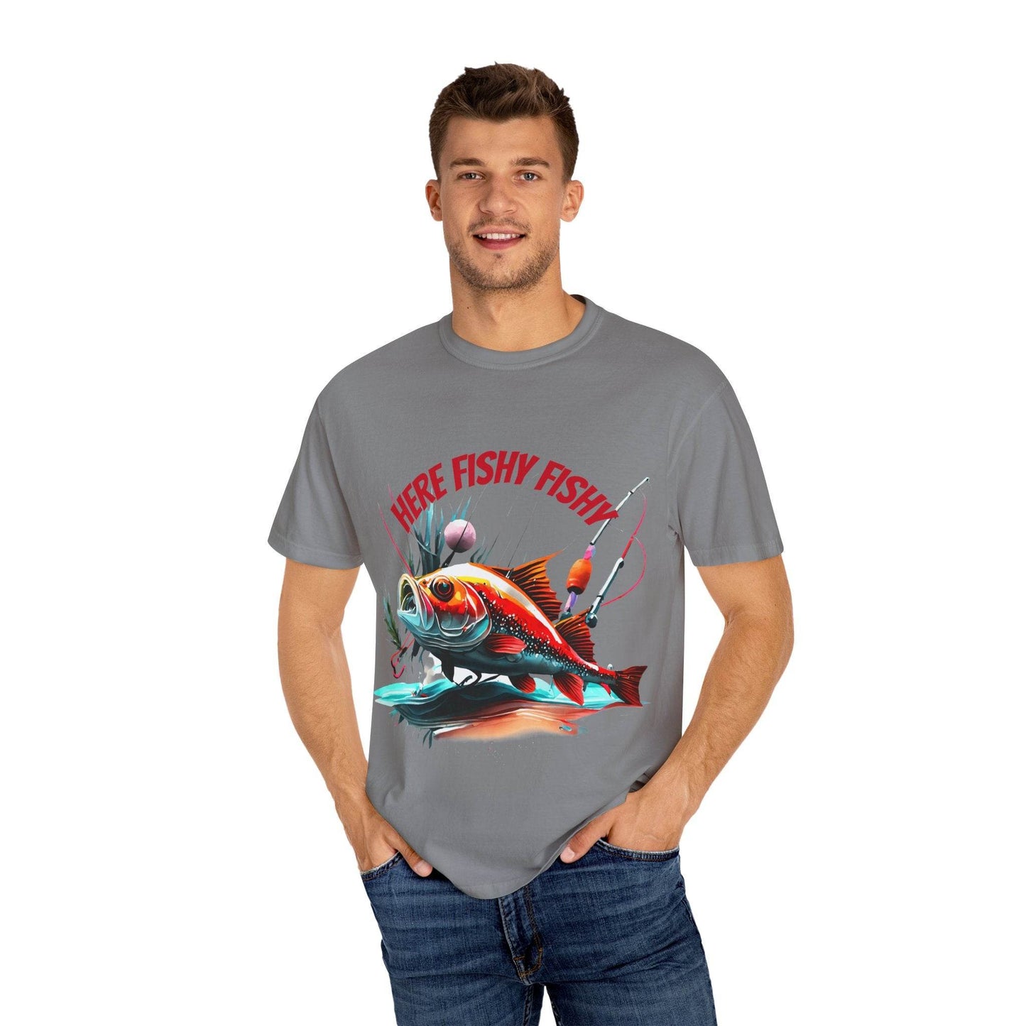 Fishing Themed Unisex Garment-Dyed T-shirt - IntuitiveEncBoutique