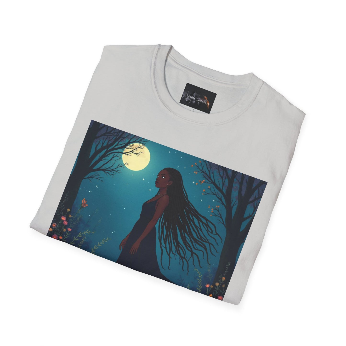 Moonlit Silhouette Unisex T-Shirt, Softstyle Tee for Nature Lovers, Perfect for Gifts and Everyday Wear