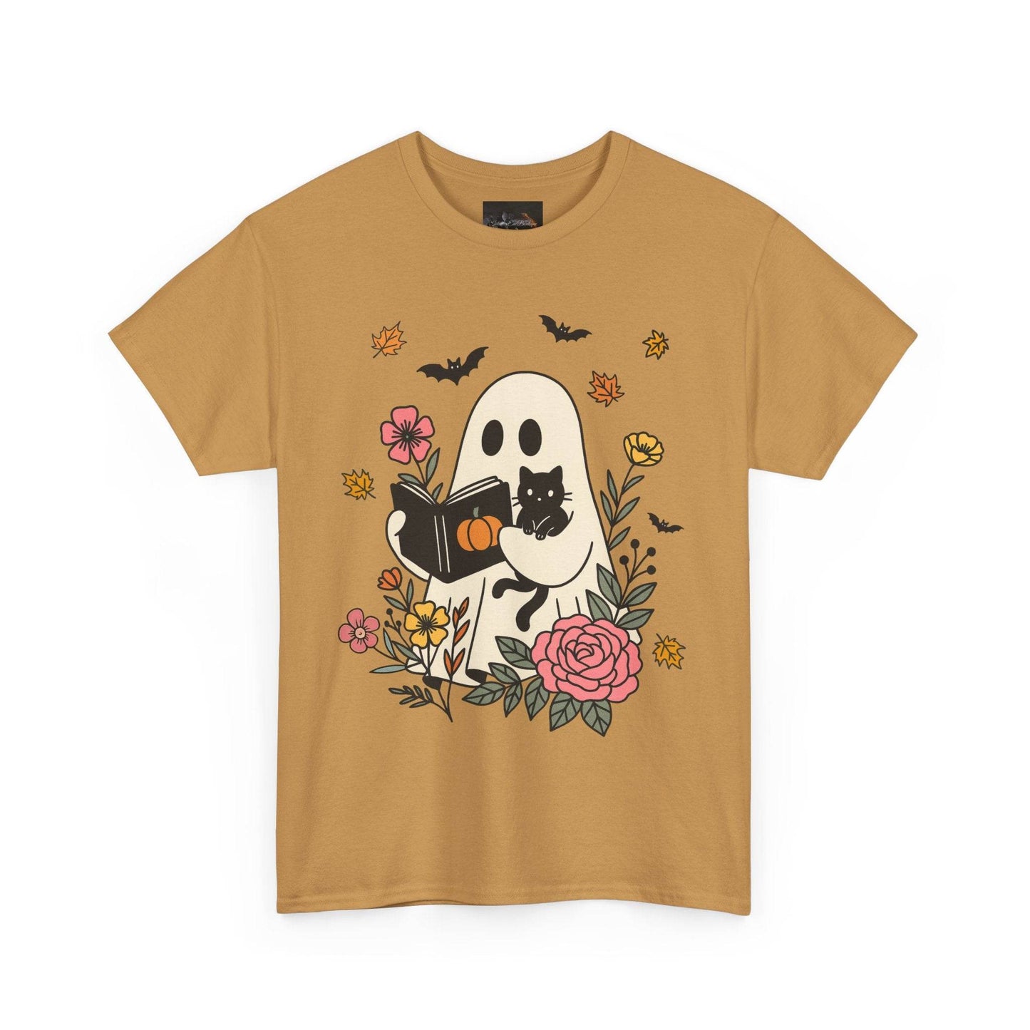 Cute Ghost & Cat Unisex Heavy Cotton Tee - IntuitiveEncBoutique