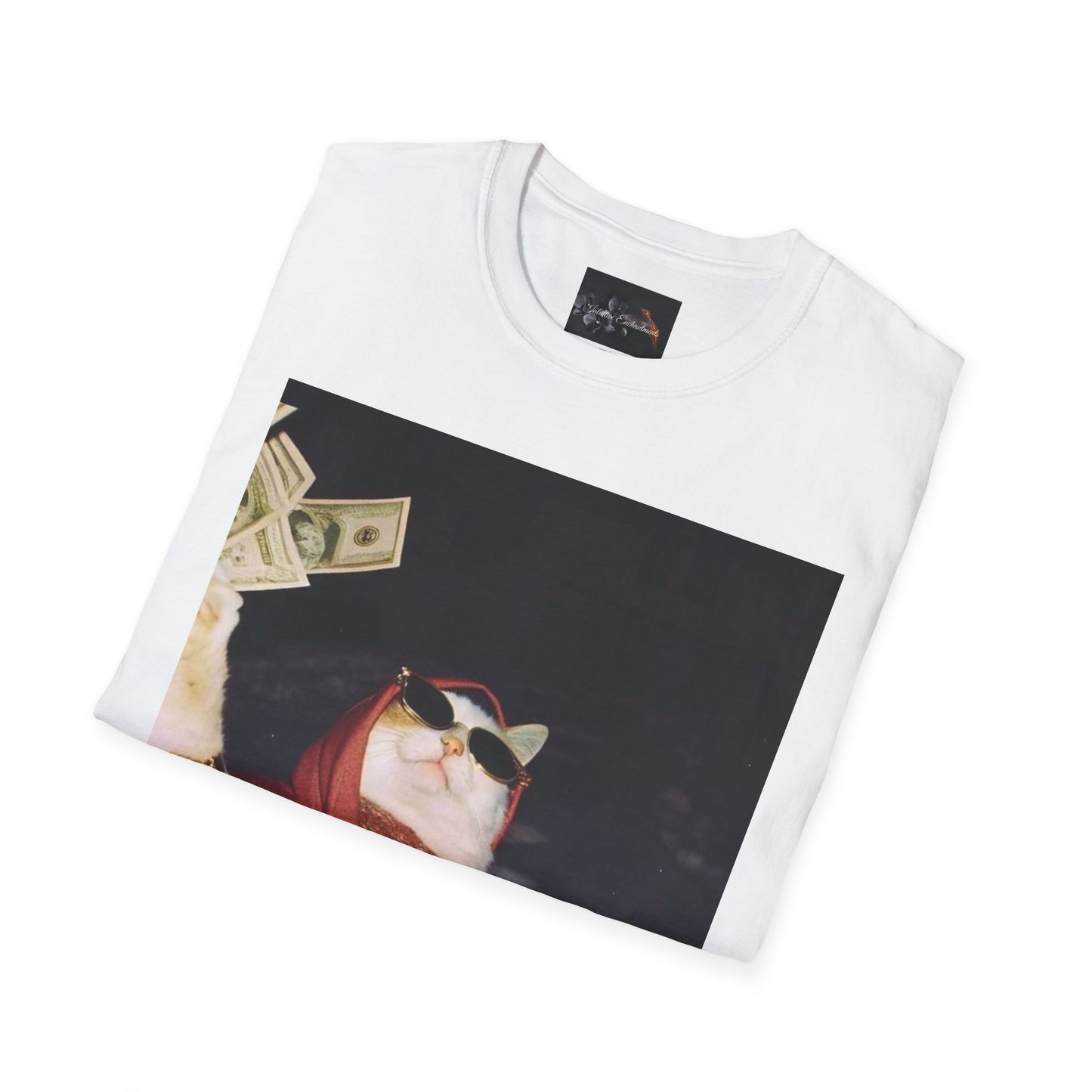 Cash Cat Unisex Softstyle T-Shirt, Funny Cat Shirt, Pet Lover Gift, Casual Wear, Birthday Gift, Unique Humor Tee