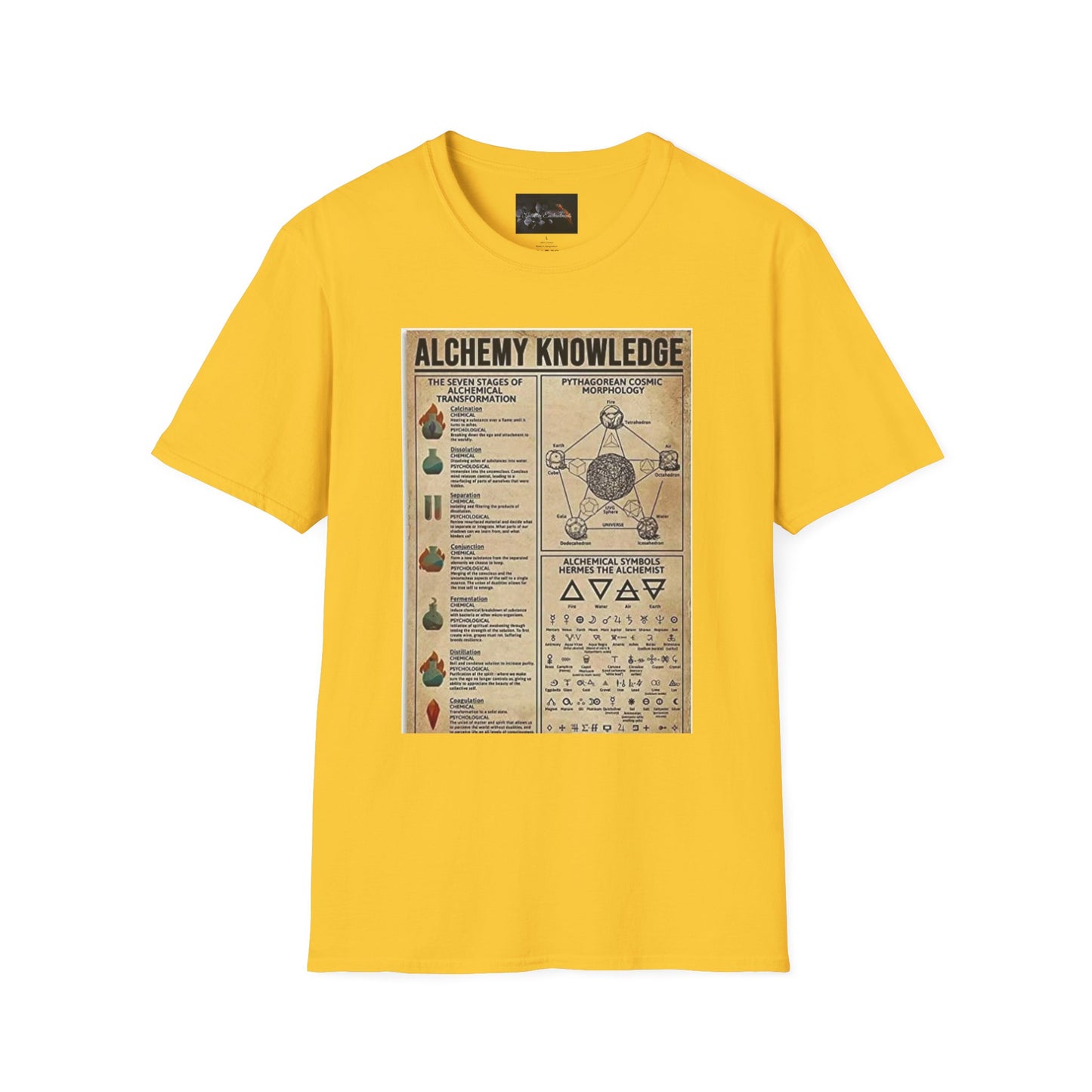 Alchemy Knowledge Unisex T-Shirt, Vintage-style Graphic Tee, Gift for Historians, Science Lovers, Unique Learning Shirt, Educational Apparel