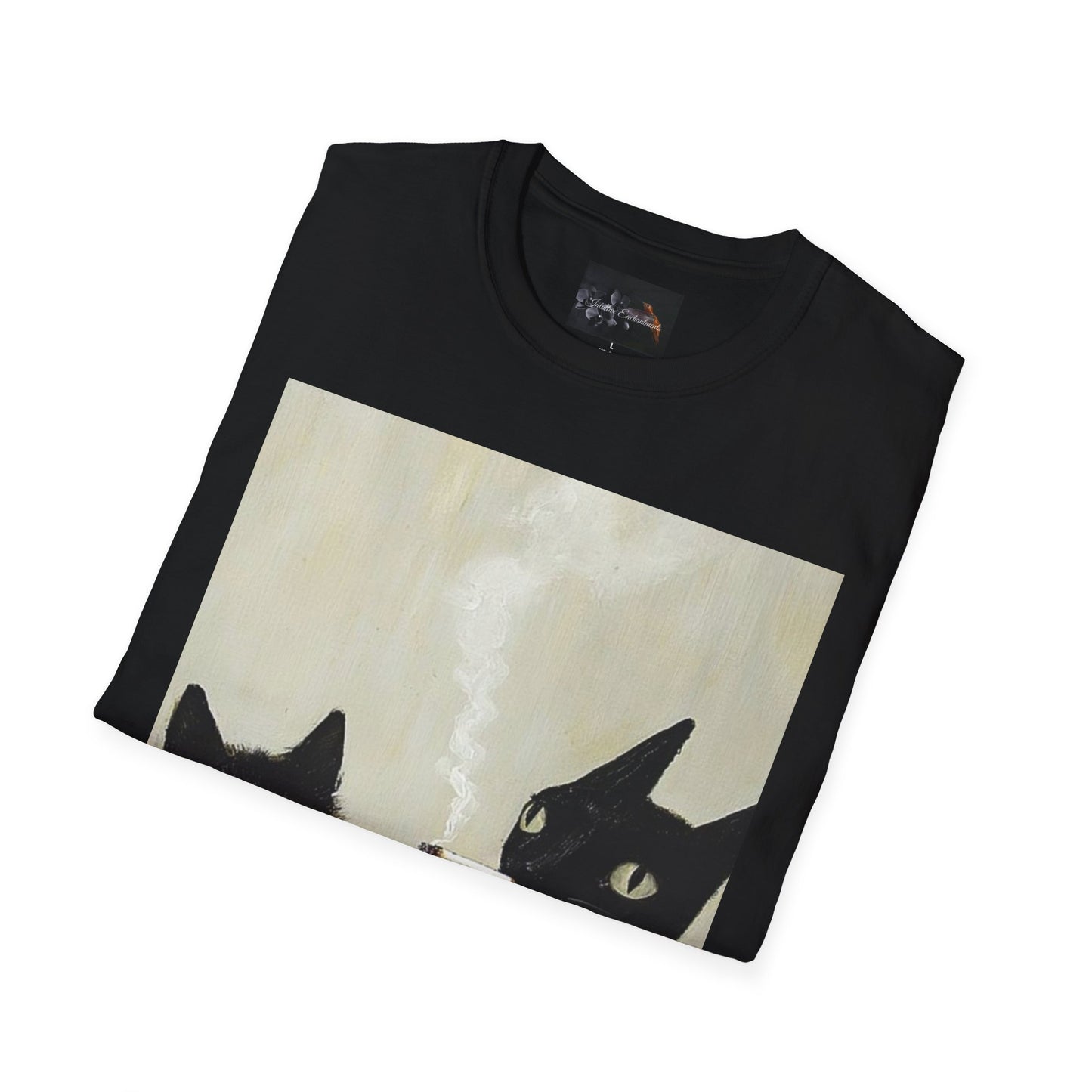 Cool Cat Art Unisex Softstyle T-Shirt, Vintage Cat Illustration, Perfect Gift for Cat Lovers, Casual Streetwear, Unique Pet Tee
