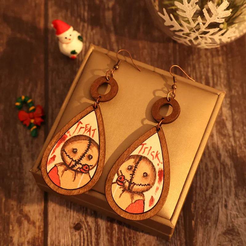 Wooden Teardrop Shape Earrings - IntuitiveEncBoutique