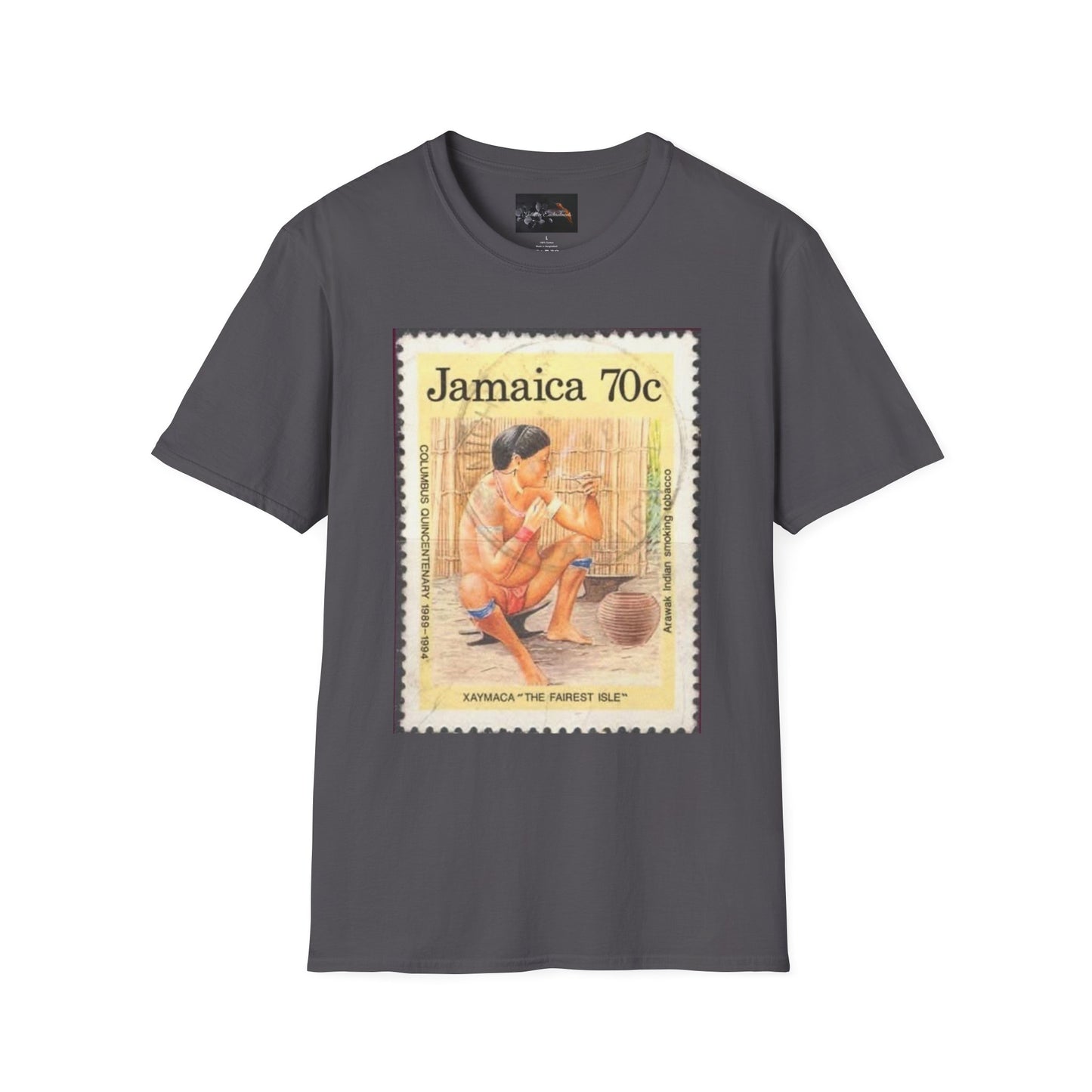 Vintage Jamaica Stamp Tee, Softstyle T-Shirt, Unisex Graphic Tee, Bohemian Style Shirt, Travel Lovers Apparel, Cool Gift Idea