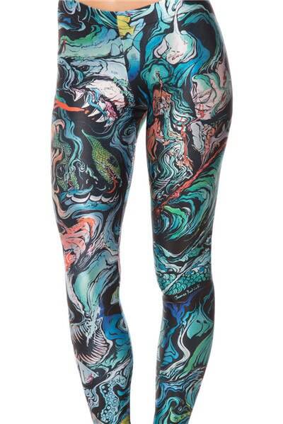 Merman Print Leggings for Women - IntuitiveEncBoutique