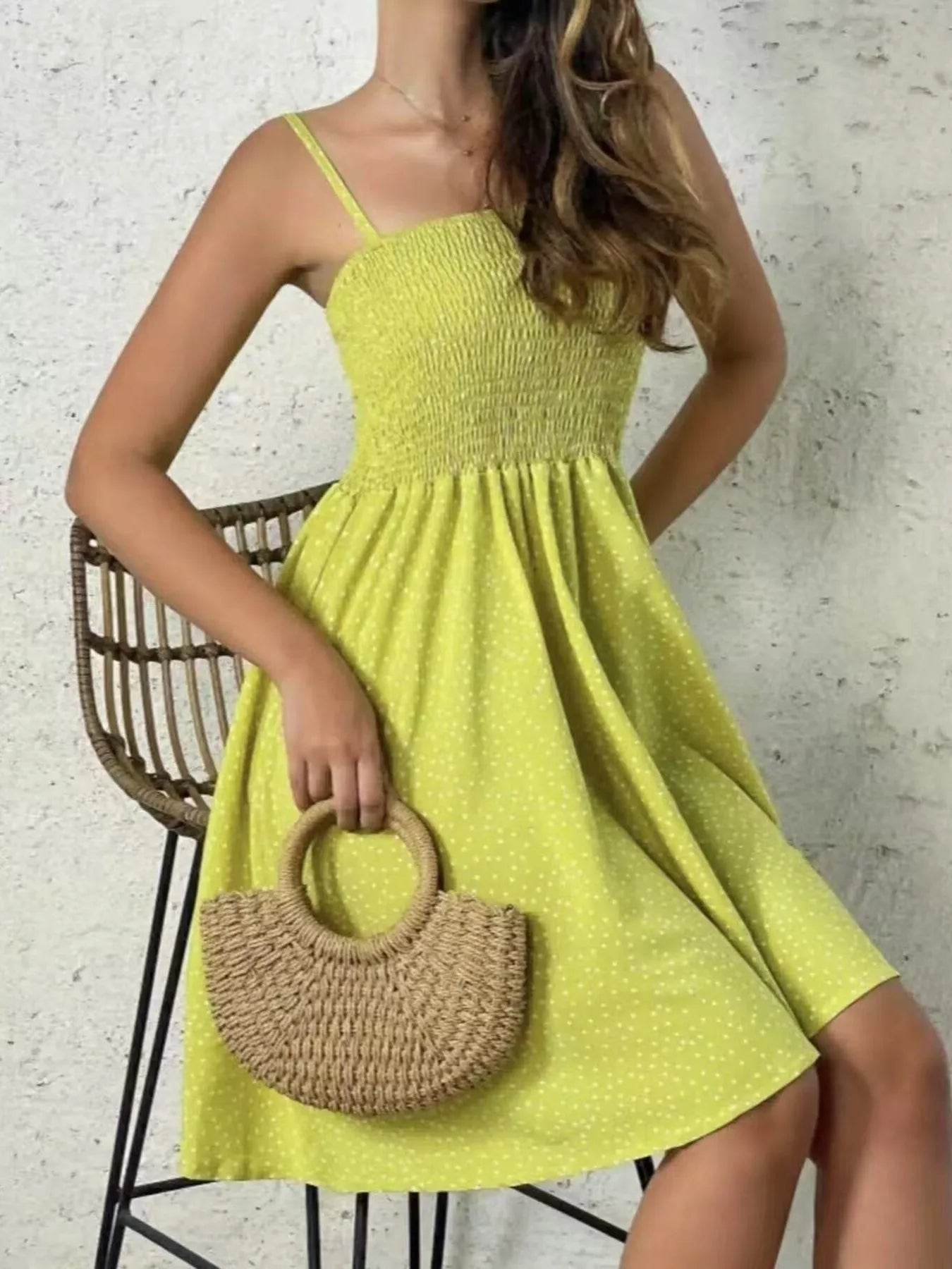 Full Size Smocked Square Neck Cami Dress Plus Size - IntuitiveEncBoutique