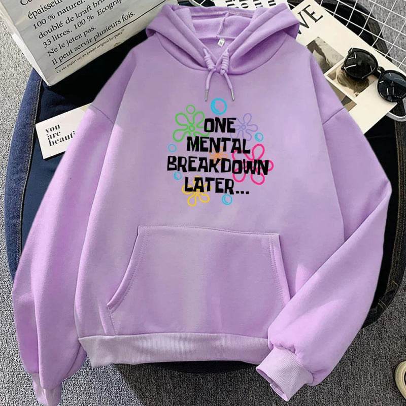 Spring Letter Pattern Printed Hooded Sweatshirt Unisex Long Sleeve Casual Jacket Trendy Student Versatile - IntuitiveEncBoutique