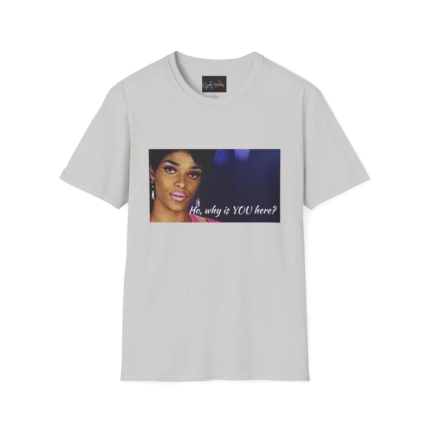 Funny Graphic Tee: "Ho, why is YOU here?" T-Shirt, Trendy Casual Wear, Gift for Friends, LGBTQ Pride Apparel, Funny Statement Shirt