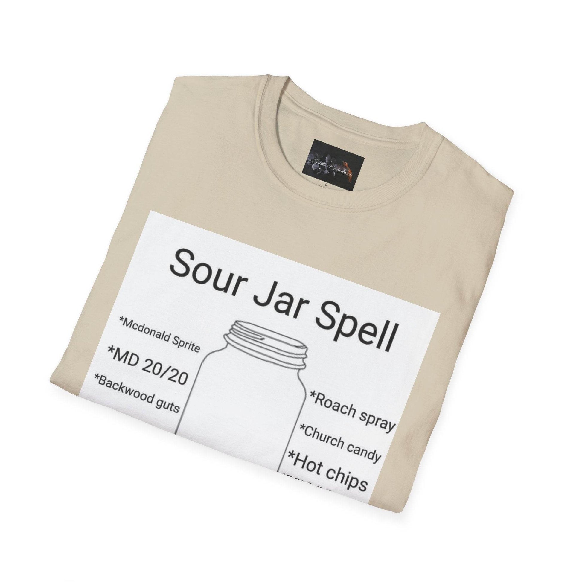Sour Jar Spell T-Shirt for Witches, Unisex Softstyle Tee, Ideal for Magical Practitioners, Spell Casting, Witchcraft Gift, Summer Solstice - IntuitiveEncBoutique