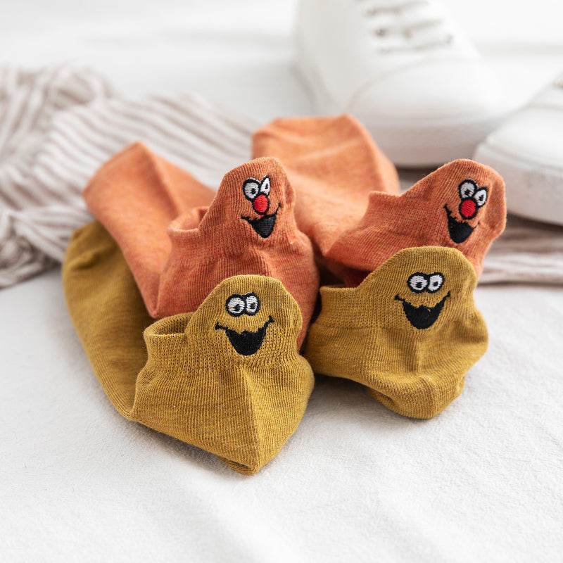 Woman Embroidered Expression Socks Fashion Ankle Funny Sock - IntuitiveEncBoutique