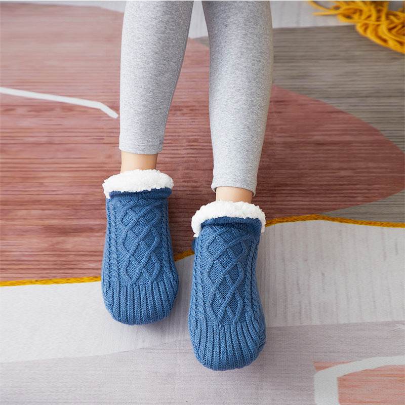 Floor Sock Velvet Thickened Winter Female Adult Bottom Glue Dispensing Adult Warmth Preservation Indoor Socks Men's Sock Overshoes - IntuitiveEncBoutique
