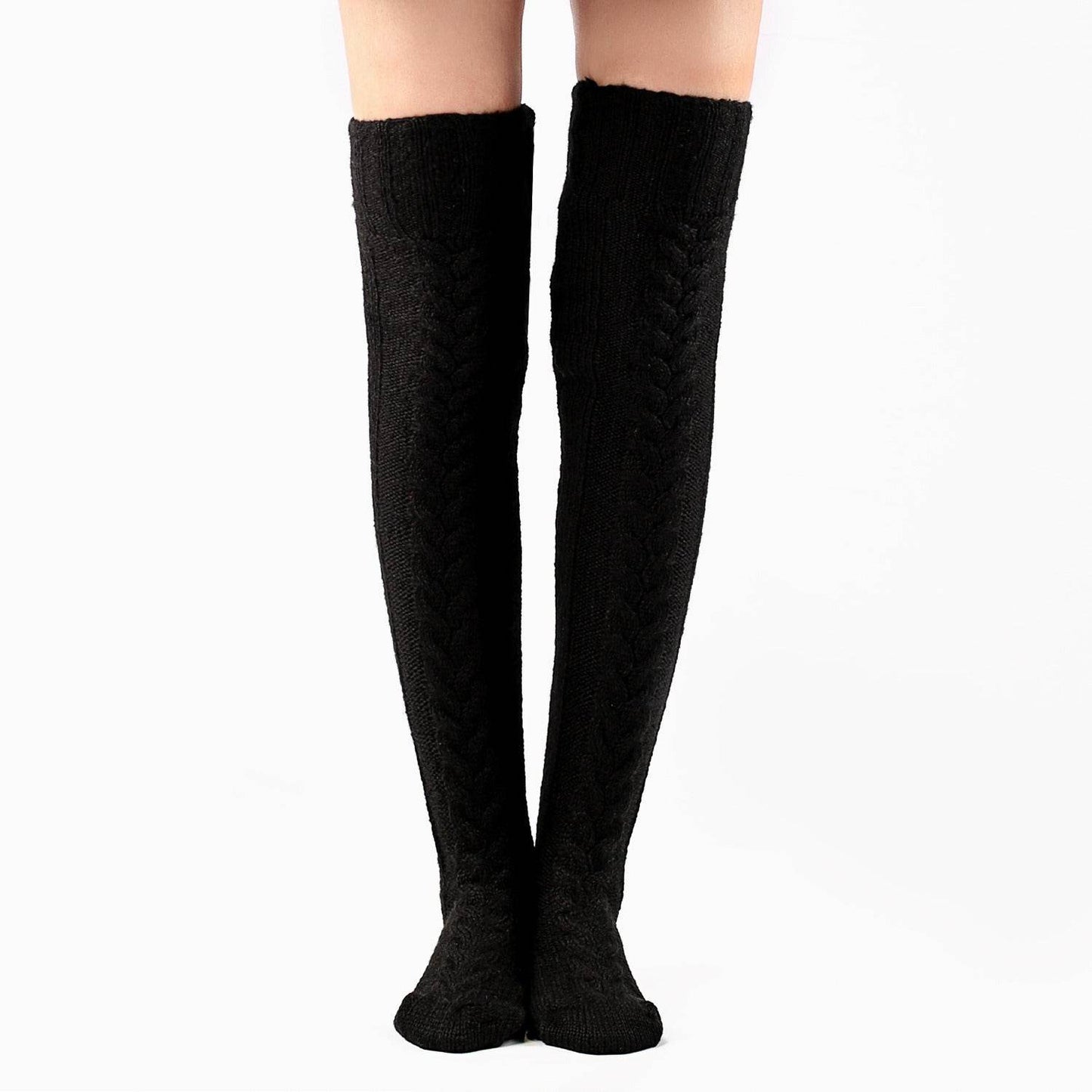 Autumn And Winter Knitting Knee Length Stockings Women's Lengthened Floor Stockings Wool Pile Stockings - IntuitiveEncBoutique