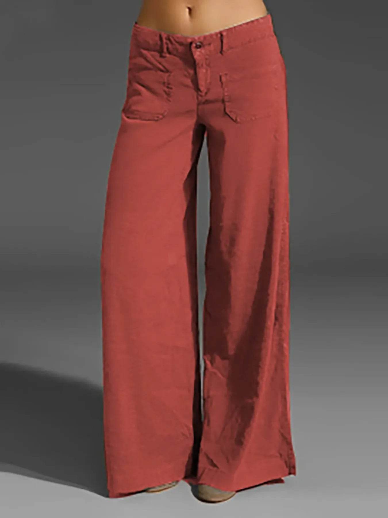 Full Size Wide Leg Pants with Pockets Plus Size - IntuitiveEncBoutique