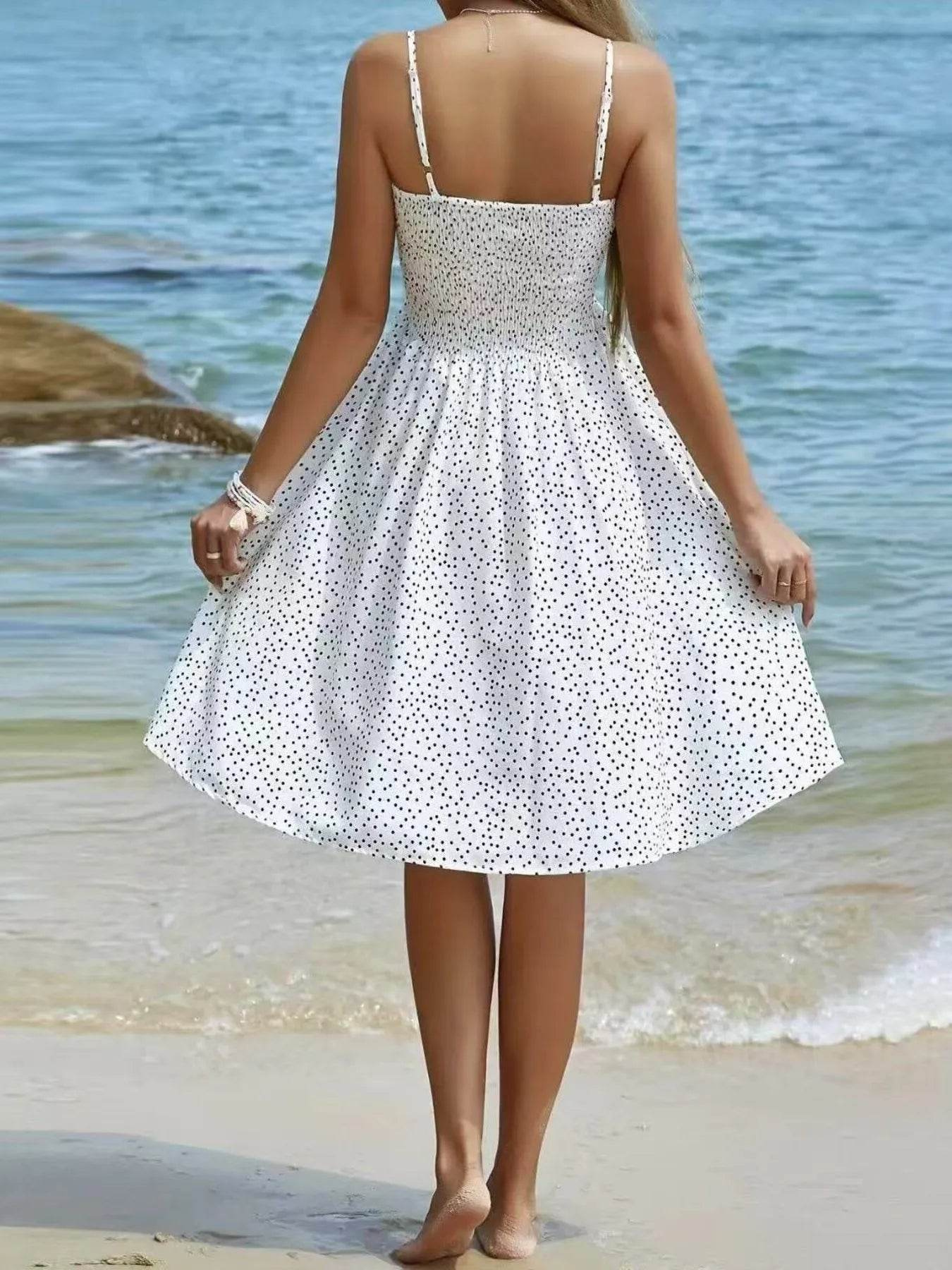 Full Size Smocked Square Neck Cami Dress Plus Size - IntuitiveEncBoutique