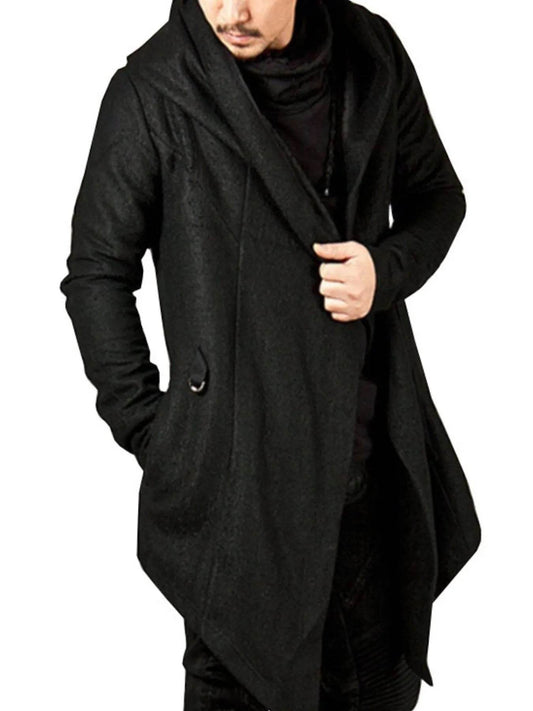 Men's Plus Size Long Sleeve Hooded Coat - IntuitiveEncBoutique