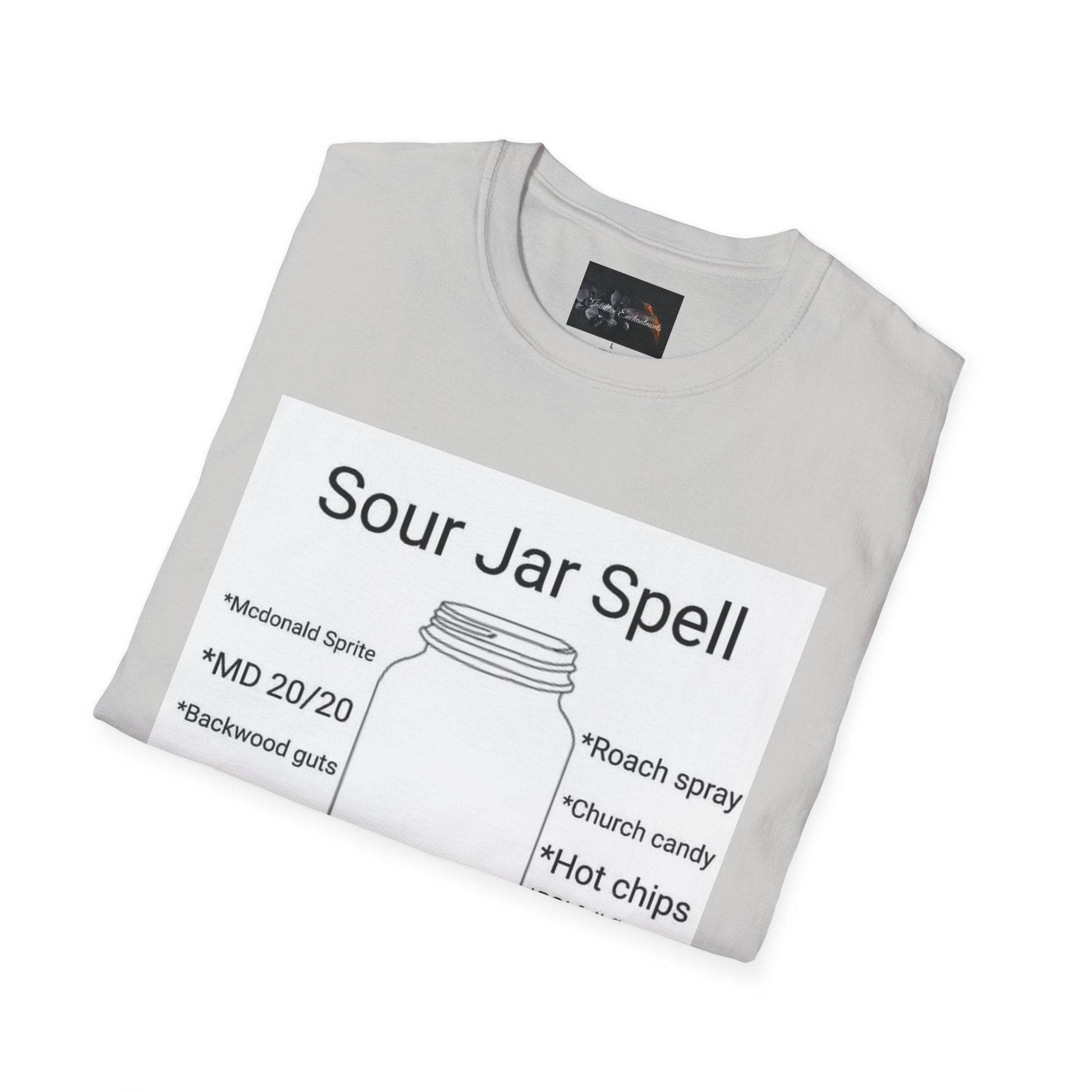 Sour Jar Spell T-Shirt for Witches, Unisex Softstyle Tee, Ideal for Magical Practitioners, Spell Casting, Witchcraft Gift, Summer Solstice - IntuitiveEncBoutique