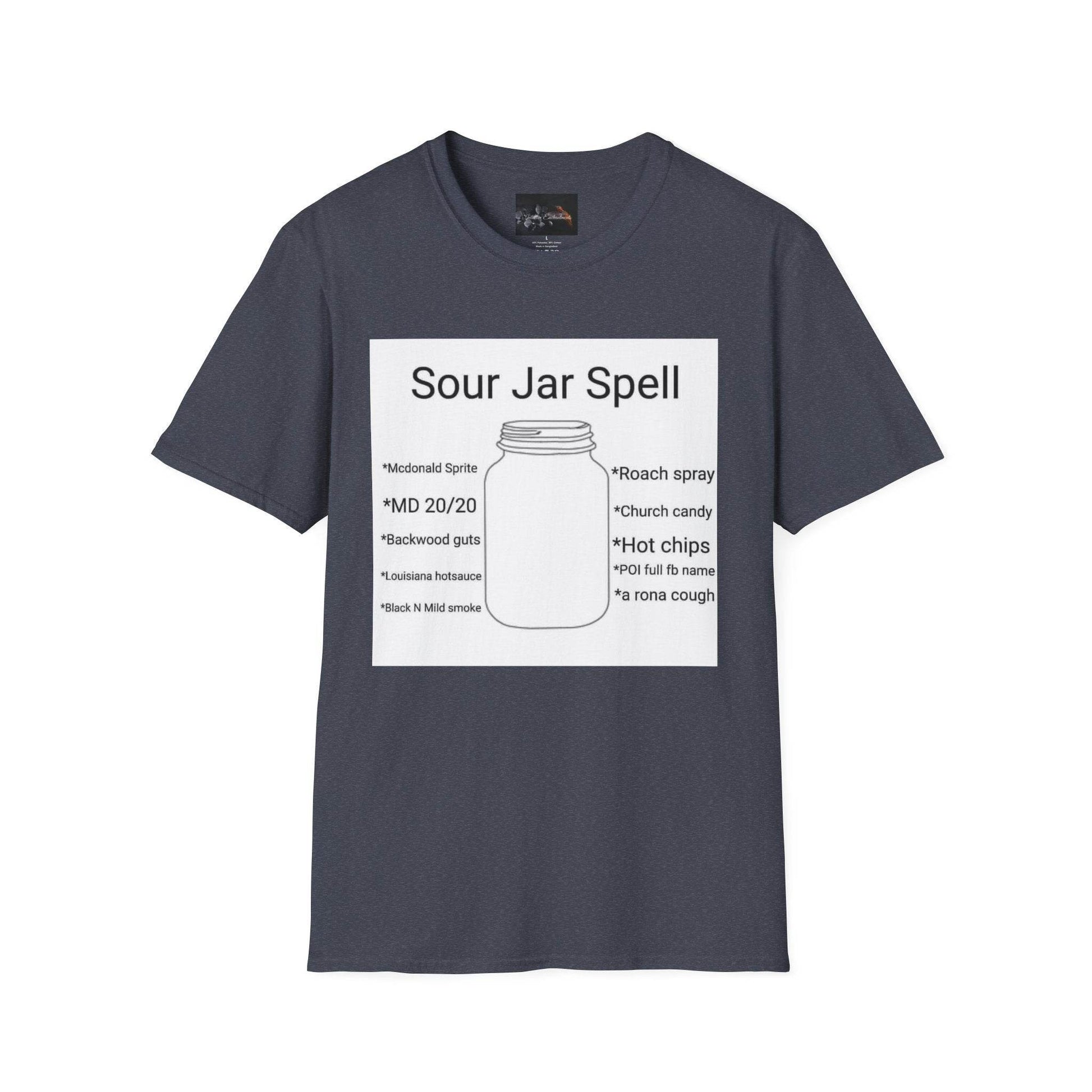 Sour Jar Spell T-Shirt for Witches, Unisex Softstyle Tee, Ideal for Magical Practitioners, Spell Casting, Witchcraft Gift, Summer Solstice - IntuitiveEncBoutique
