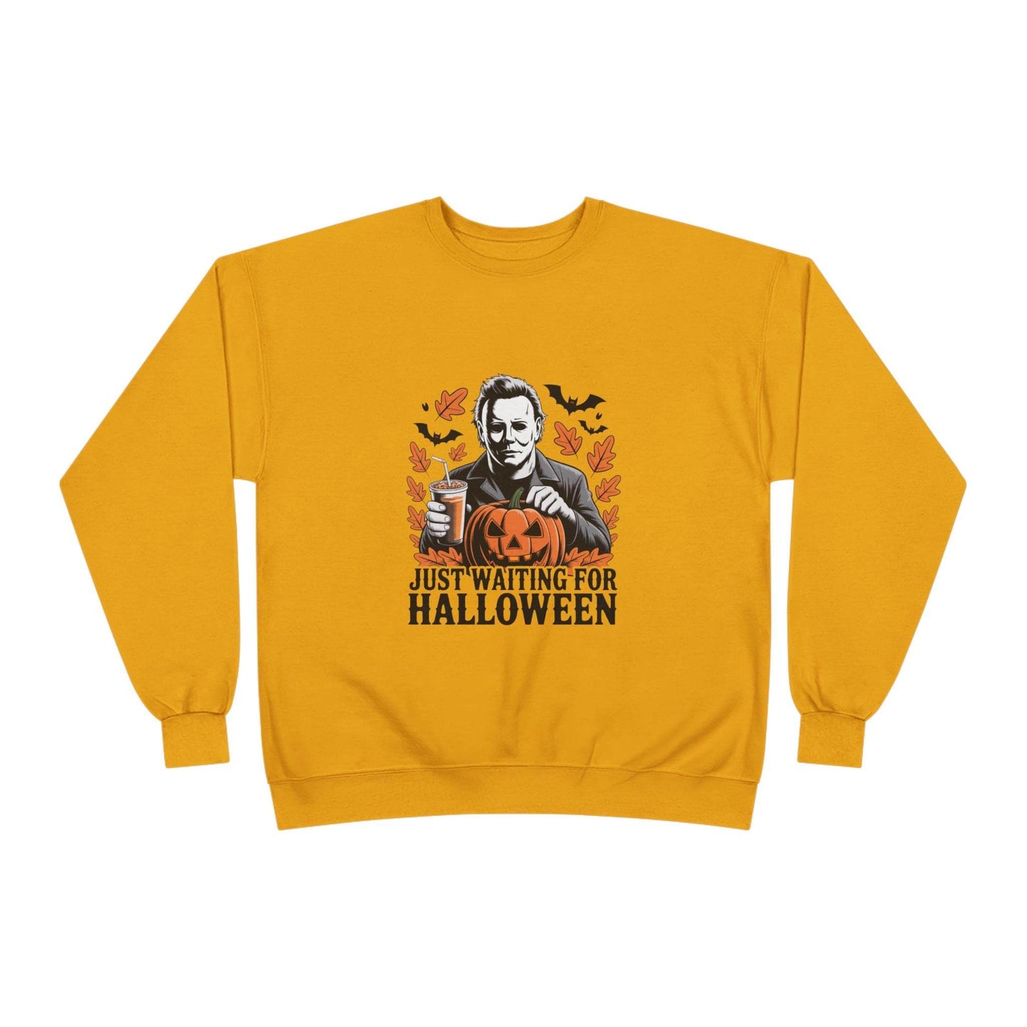 Halloween Sweatshirt - Just Waiting for Halloween | Unisex Crewneck Pullover, Fall Fashion, Halloween Gift, Cozy Sweater, Eco-Friendly Wear - IntuitiveEncBoutique