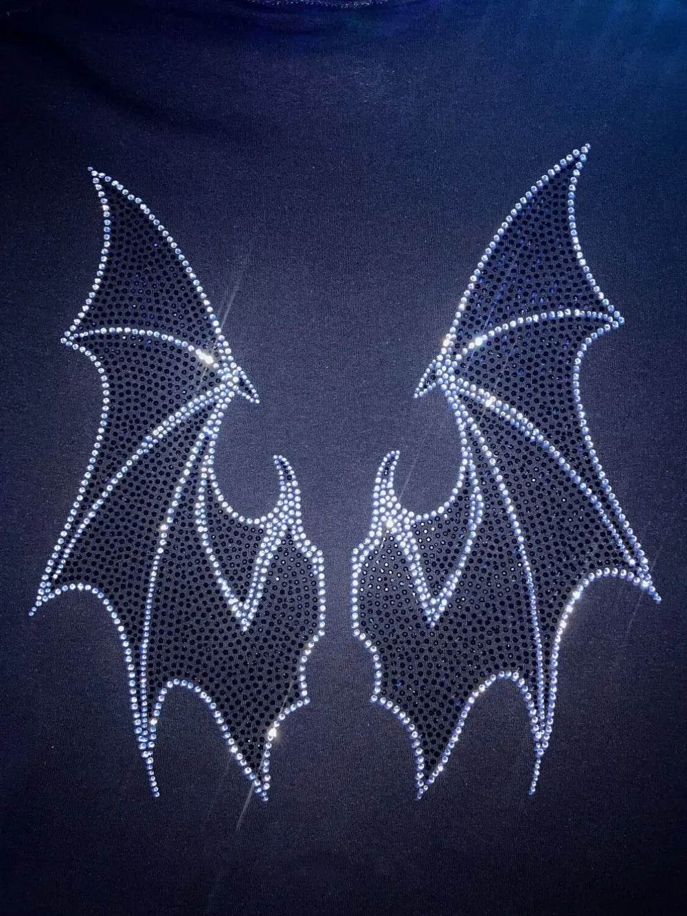 Men's Rhinestone Bat Zip Up Hoodie - IntuitiveEncBoutique