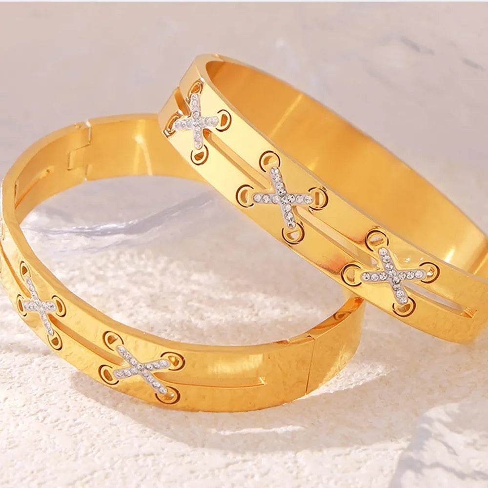 18K Gold-Plated Czech Diamond Bracelet - IntuitiveEncBoutique