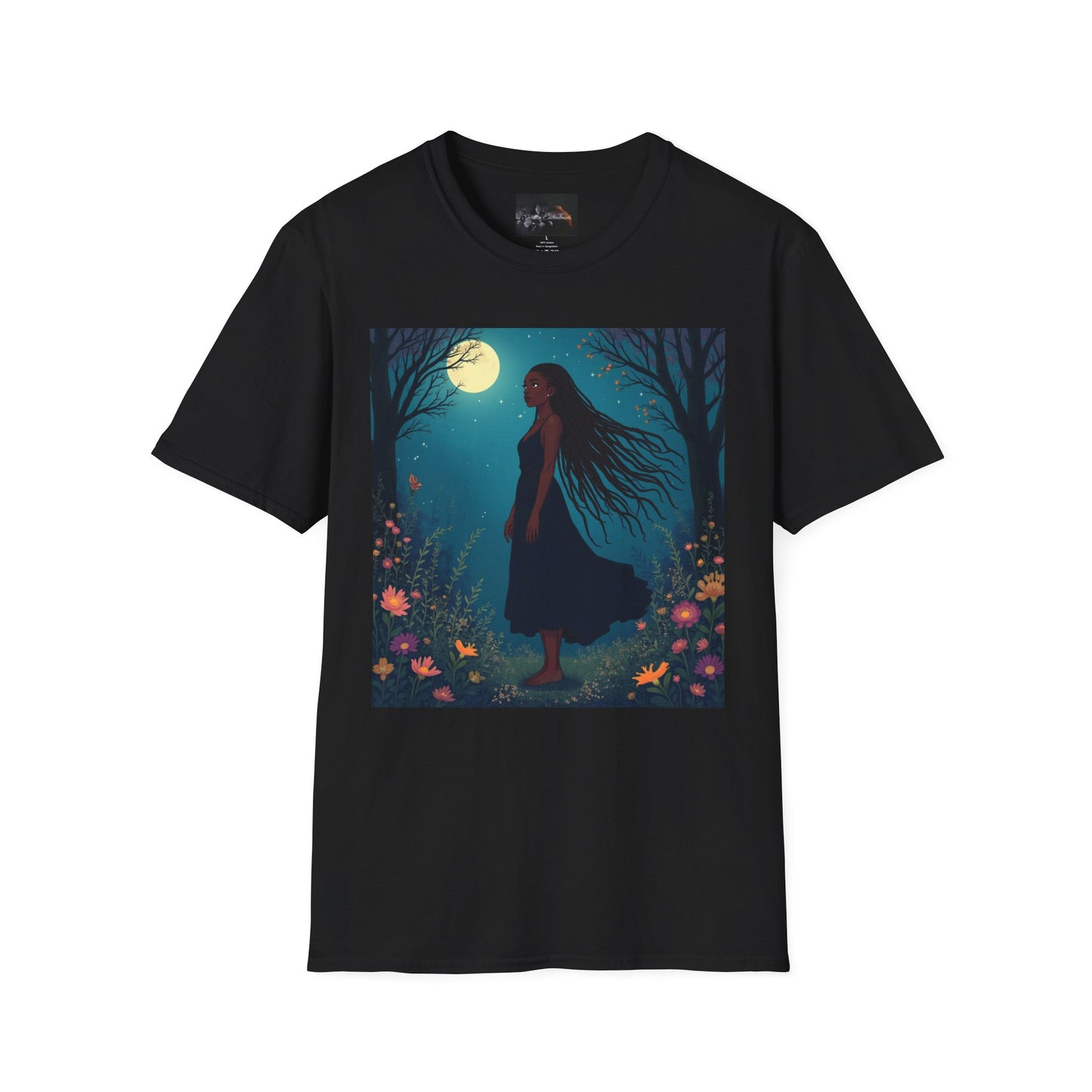 Moonlit Silhouette Unisex T-Shirt, Softstyle Tee for Nature Lovers, Perfect for Gifts and Everyday Wear