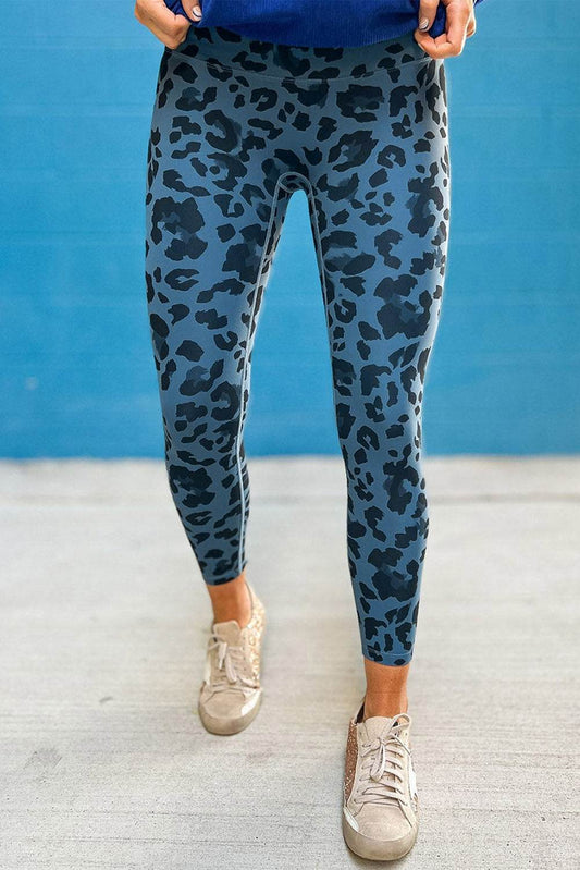 Green Classic Leopard Print Active Leggings - IntuitiveEncBoutique