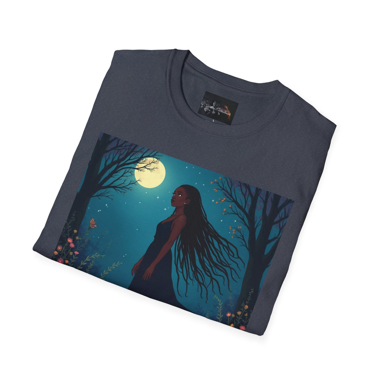 Moonlit Silhouette Unisex T-Shirt, Softstyle Tee for Nature Lovers, Perfect for Gifts and Everyday Wear