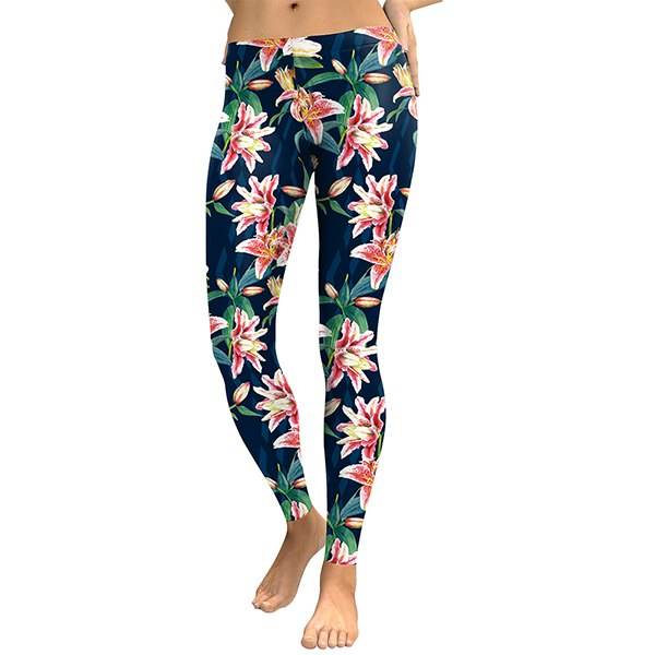 Fresh Fragrance Lily Women Leggings Capri Lilies Digital Print Woman Legging Work Out Street Wear Pants Leggins - IntuitiveEncBoutique