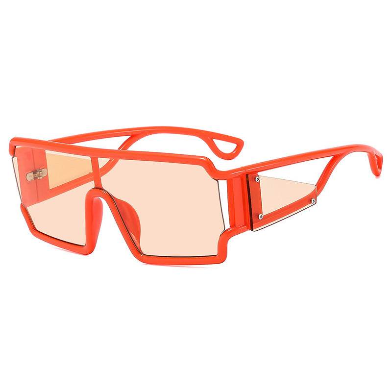 Square connected sunglasses with hollowed out avant-garde personality Instagram popular fashion street photography futuristic sunglasses - IntuitiveEncBoutique