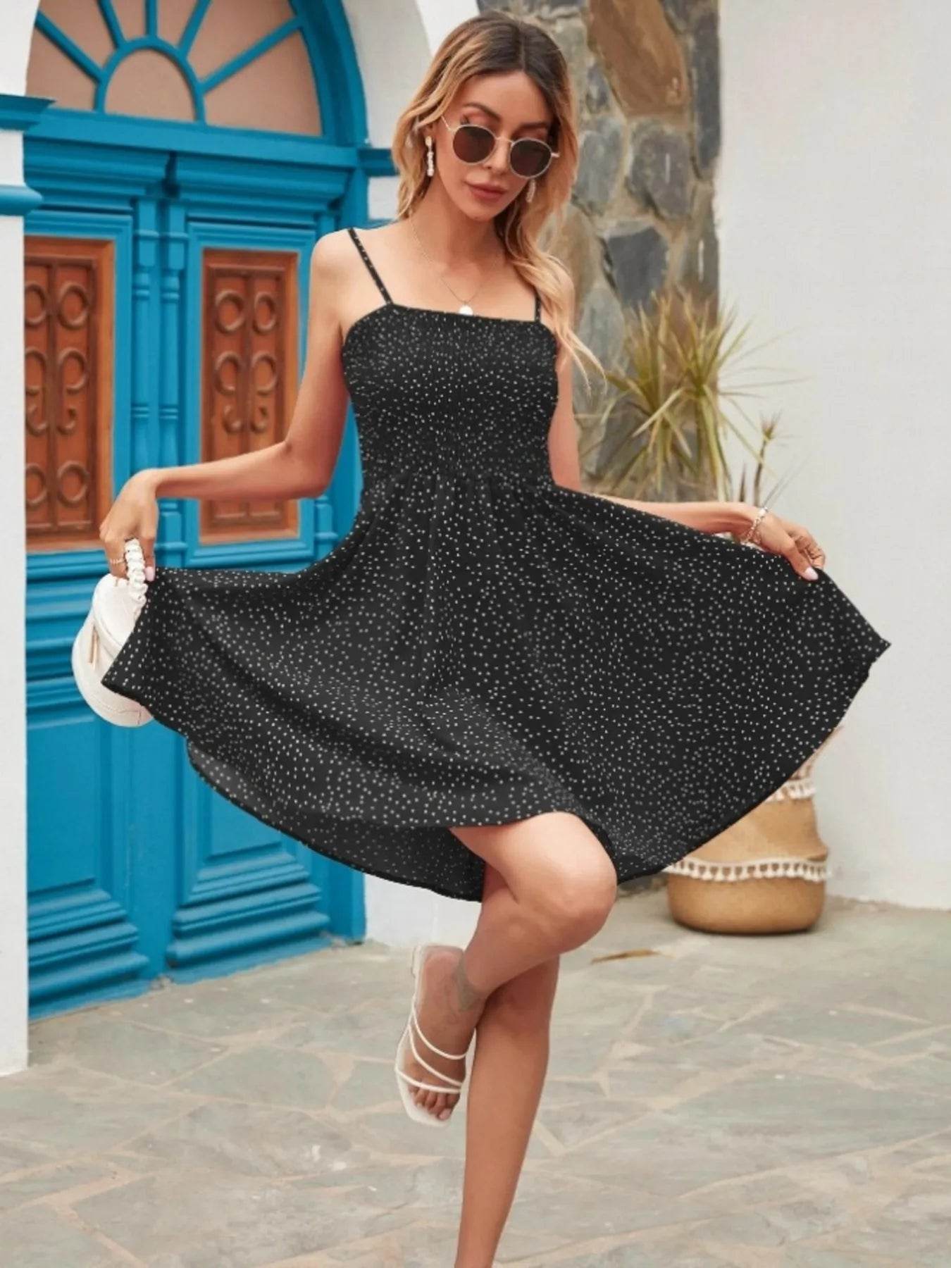 Full Size Smocked Square Neck Cami Dress Plus Size - IntuitiveEncBoutique
