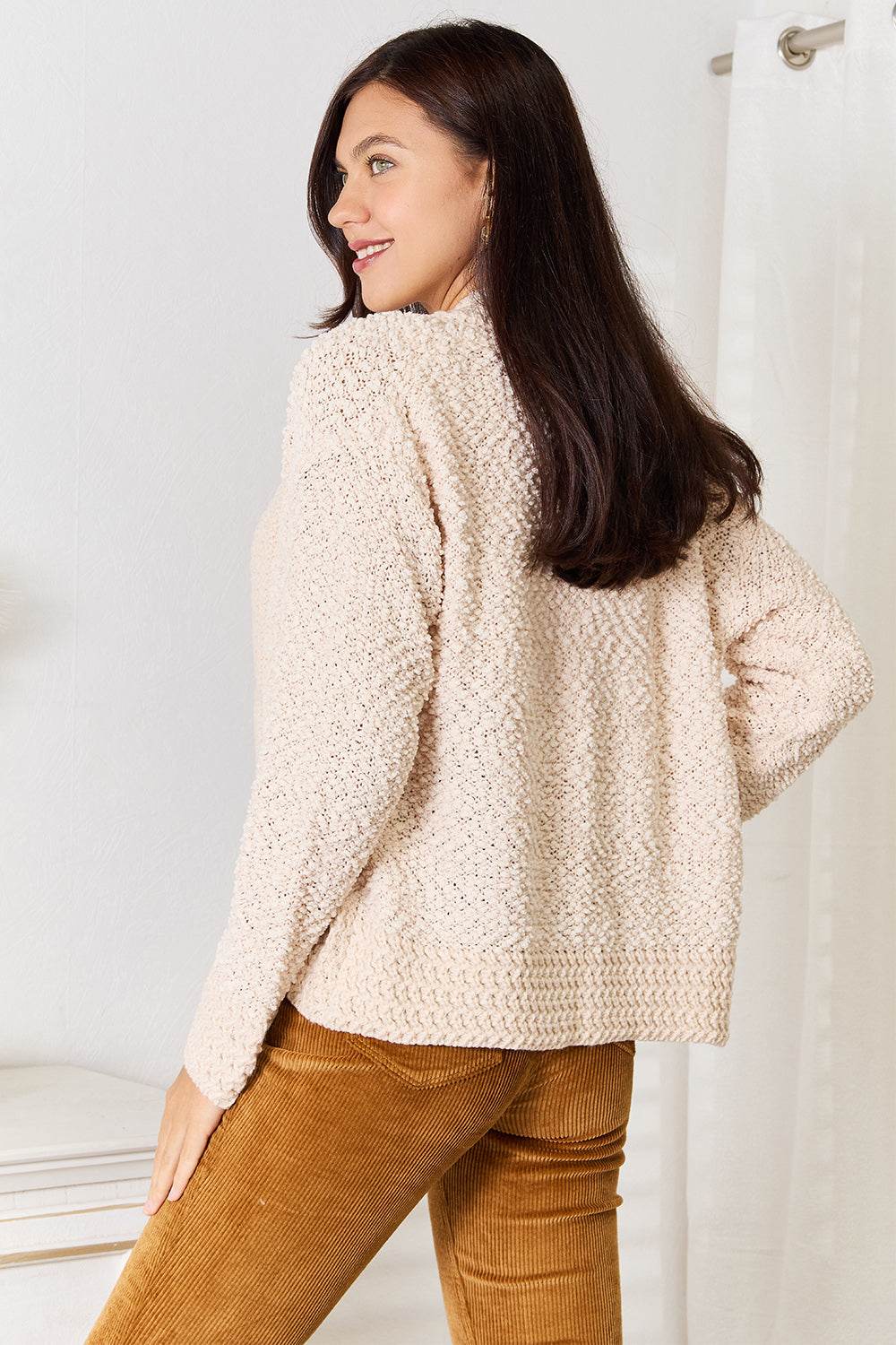 Double Take Open Front Long Sleeve Cardigan - IntuitiveEncBoutique