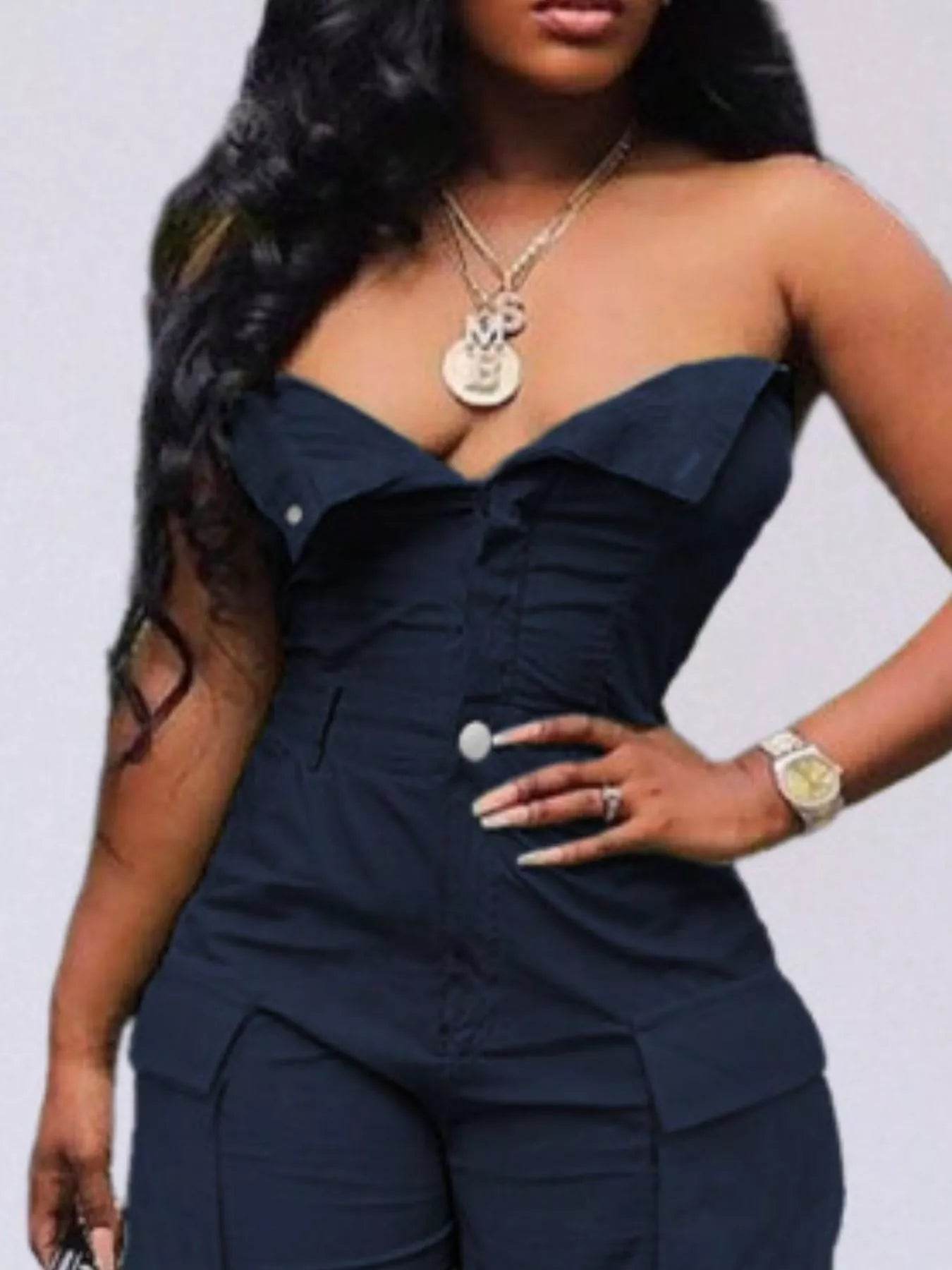 Tube Snap Down Cargo Jumpsuit - IntuitiveEncBoutique