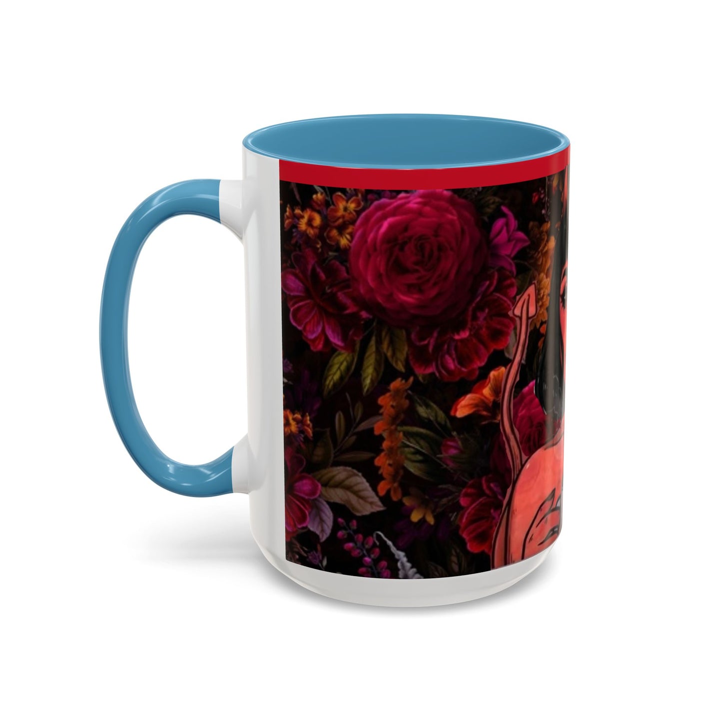 Gothic Floral Accent Coffee Mug - Perfect for Coffee Lovers, Gift for Birthdays, Drama Queen Decor, Unique Art Mug