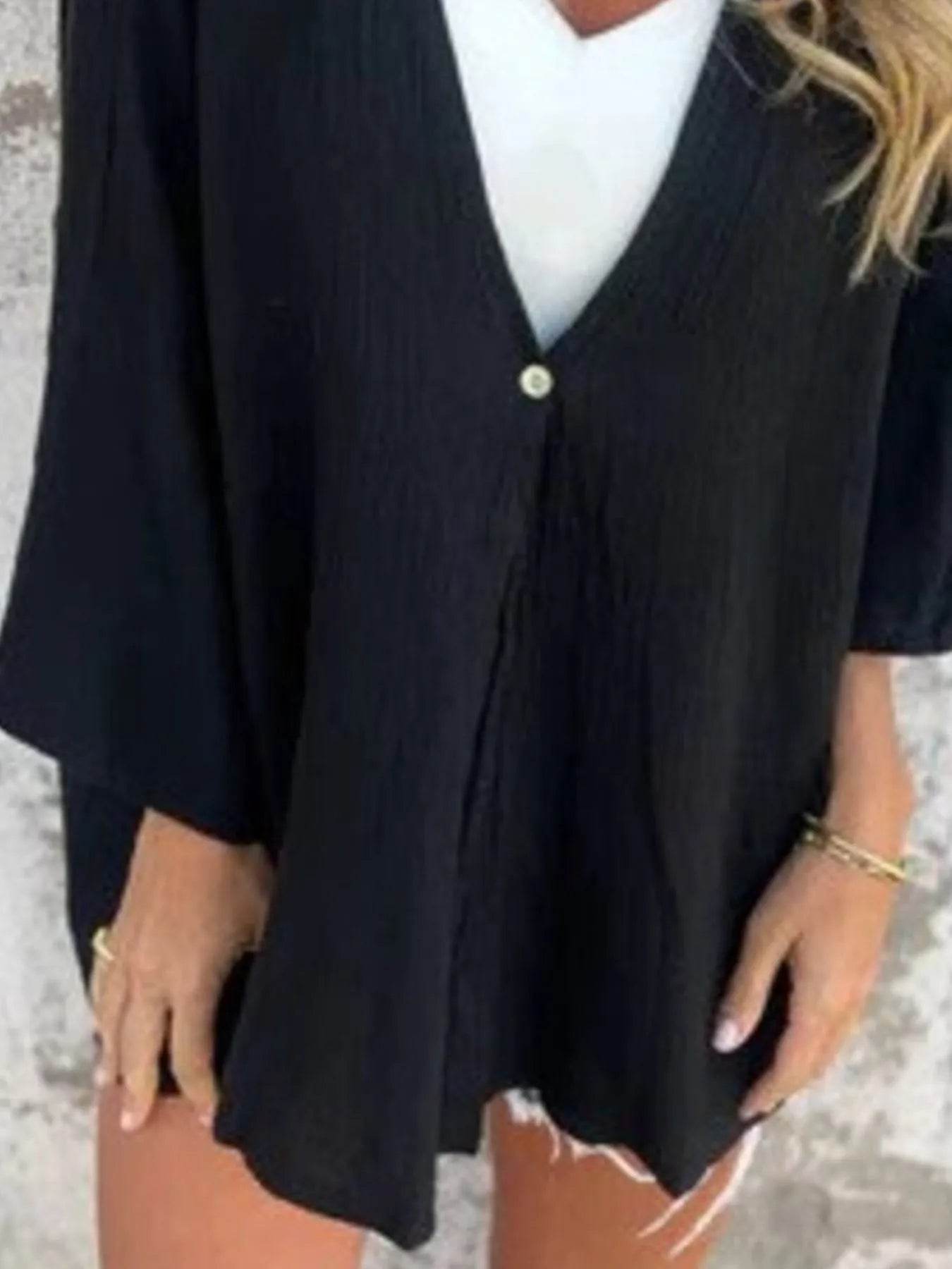 Full Size Oversized Button-Up Cardigan Plus Size - IntuitiveEncBoutique