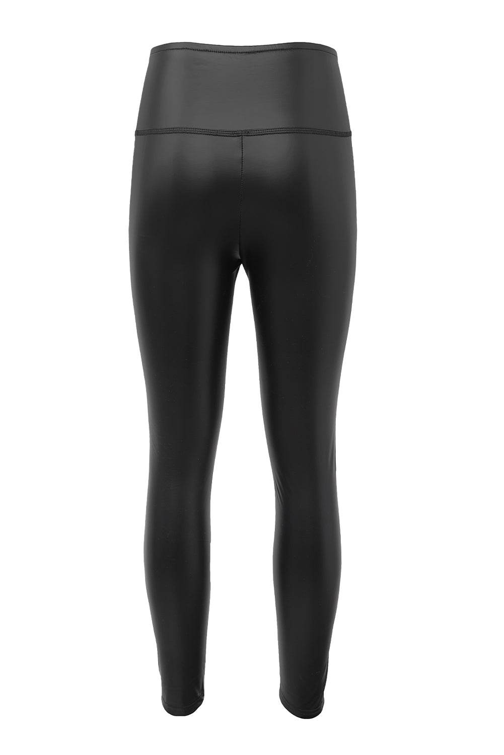 Black Faux Leather High Waist Leggings - IntuitiveEncBoutique