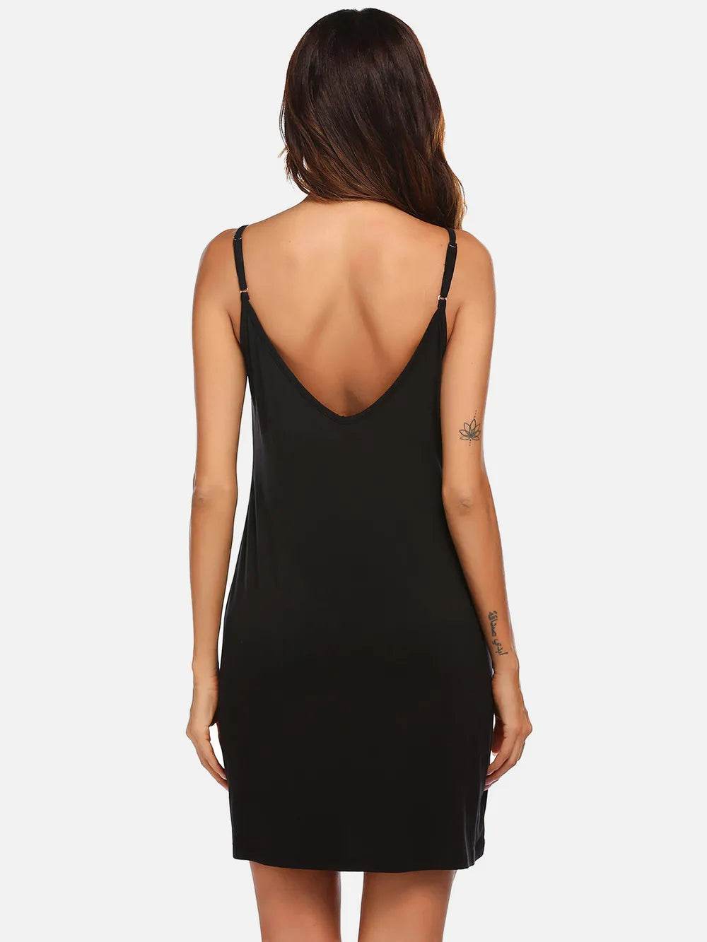 Scoop Neck Spaghetti Strap Lounge Dress - IntuitiveEncBoutique
